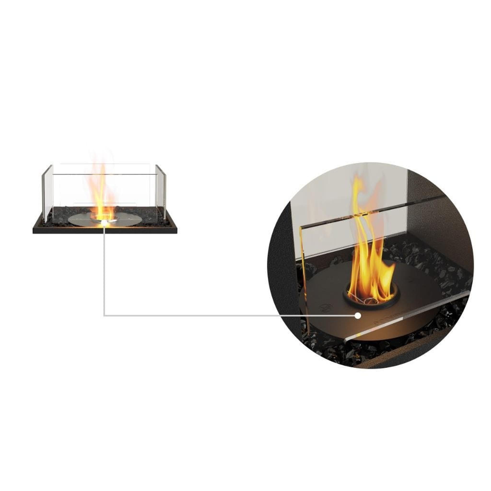 EcoSmart Fire 18" Flex 18BN Bench See-Through Ethanol Fireplace Insert by Mad Design Group
