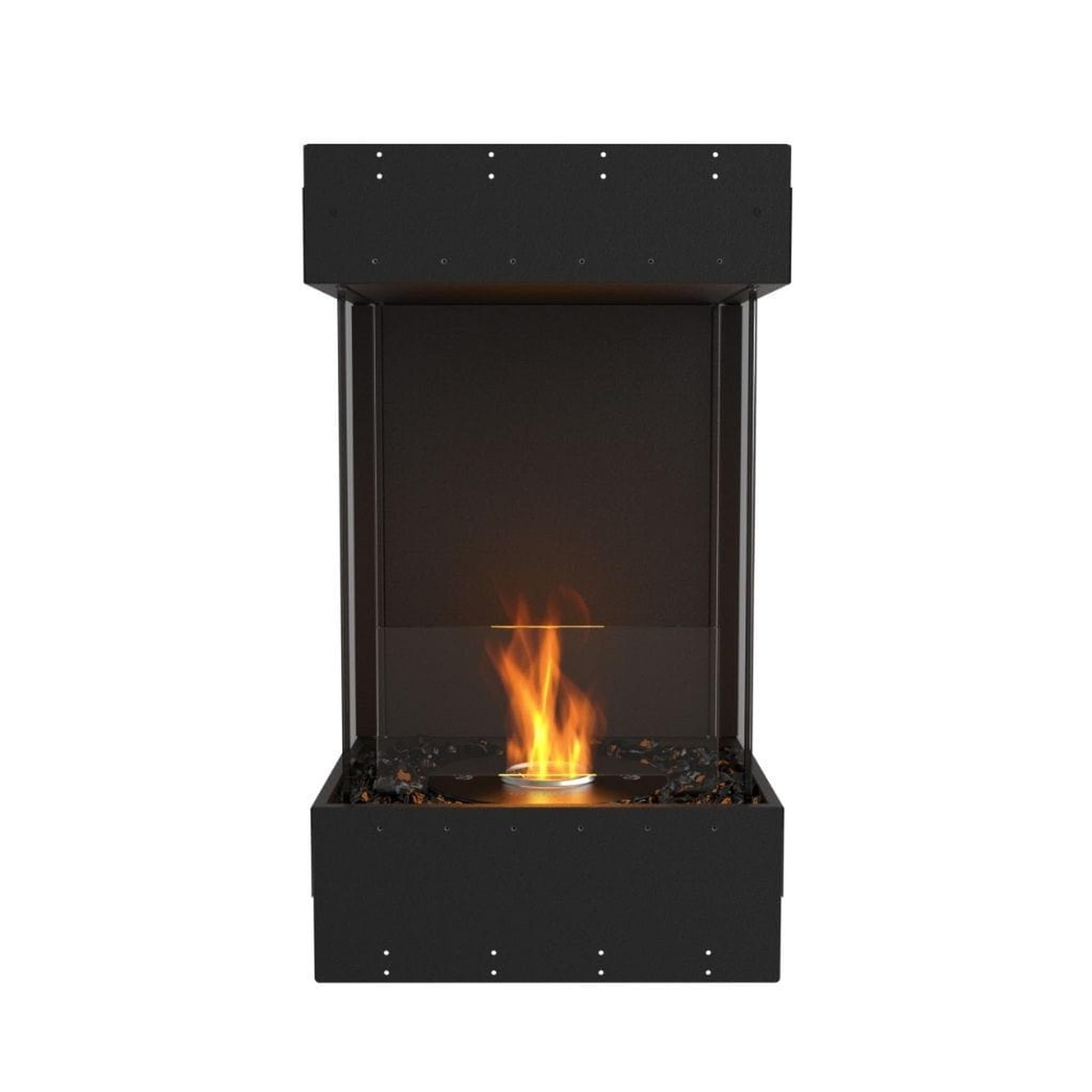 EcoSmart Fire 18" Flex 18BY Bay Ethanol Fireplace Insert with Glass Windscreen by Mad Design Group