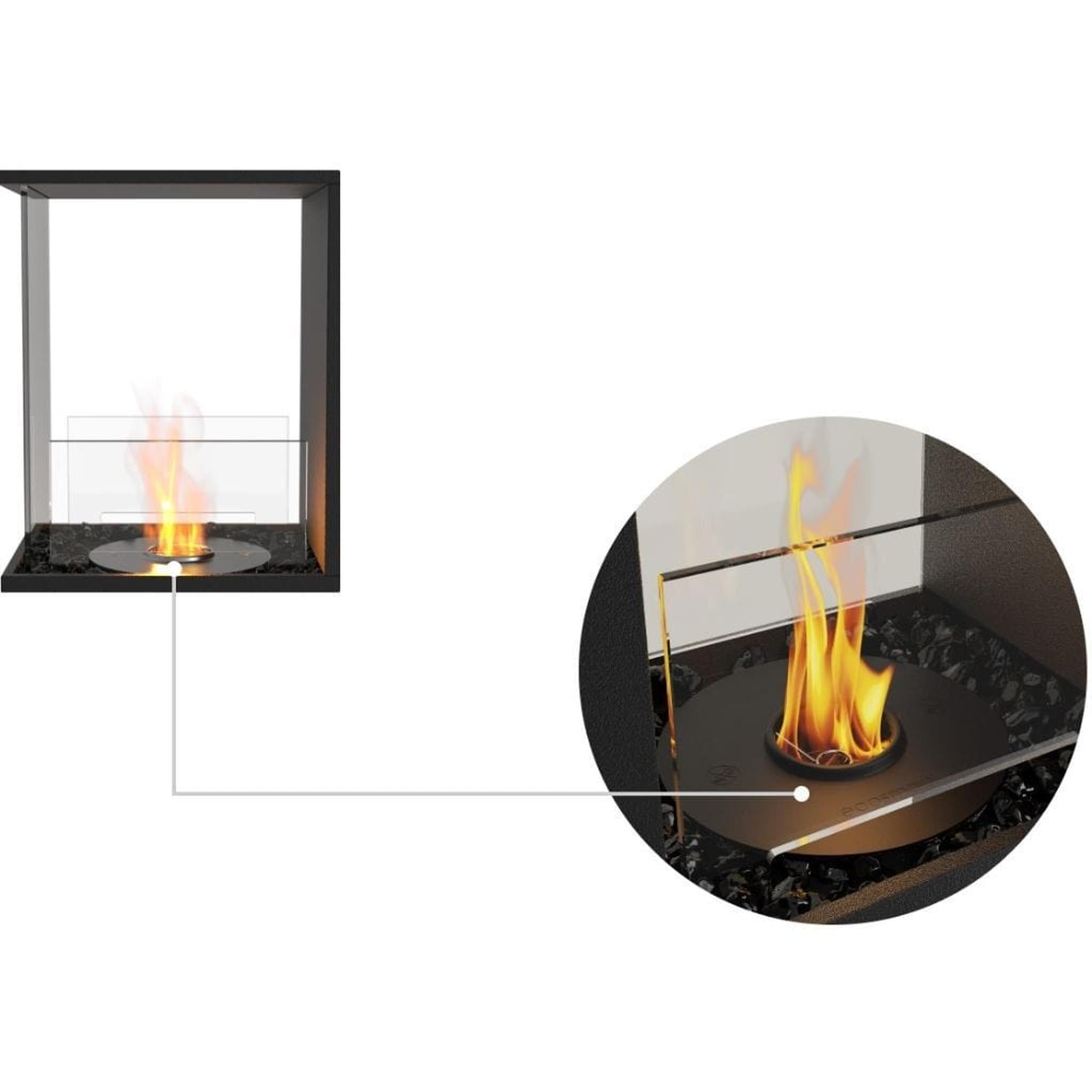 EcoSmart Fire 20" Flex 18PN Peninsula Ethanol Fireplace Insert with Adjustable Flame by Mad Design Group