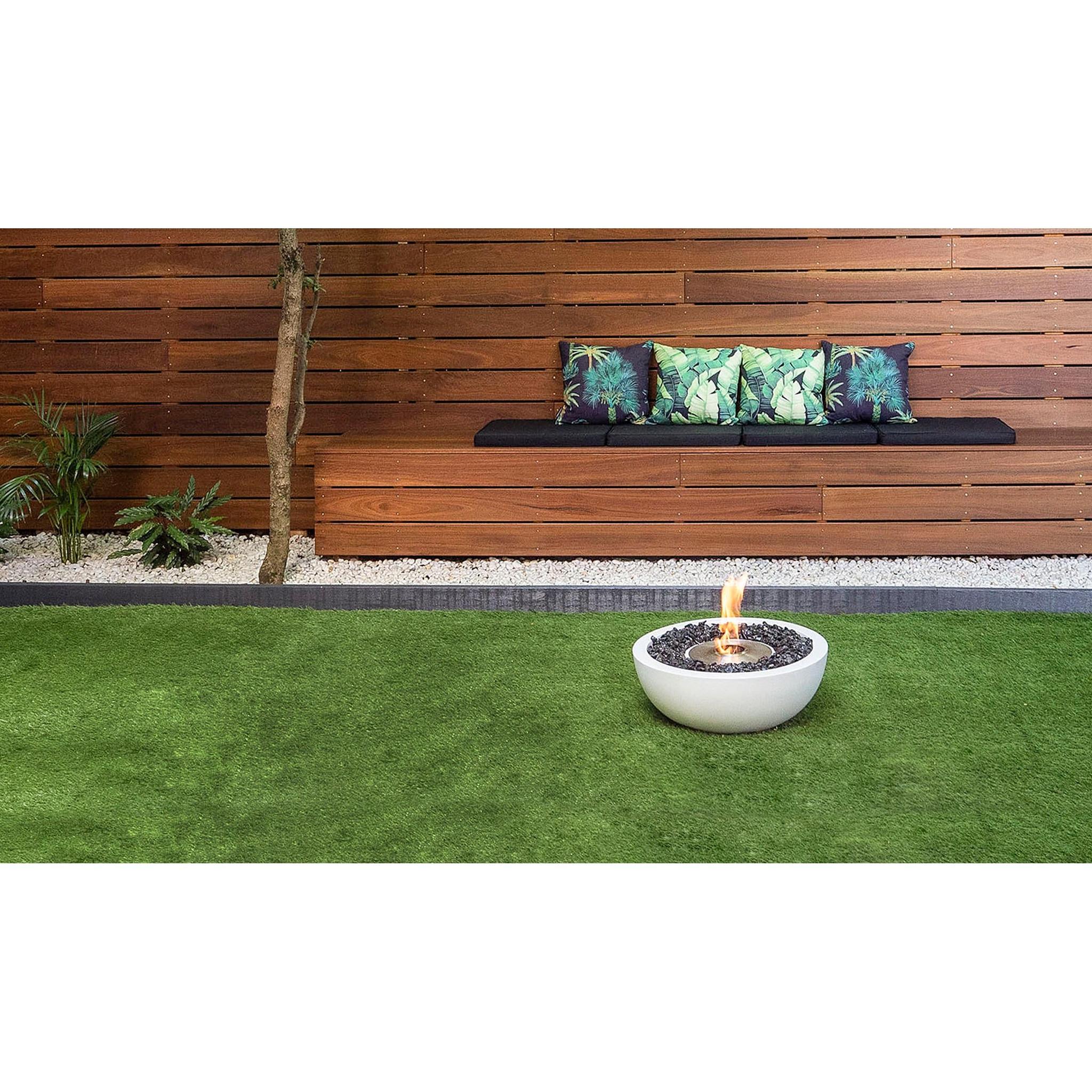 EcoSmart Fire 24" Round Mix 600 Concrete Fire Pit Bowl with Stainless Steel Burner by Mad Design Group