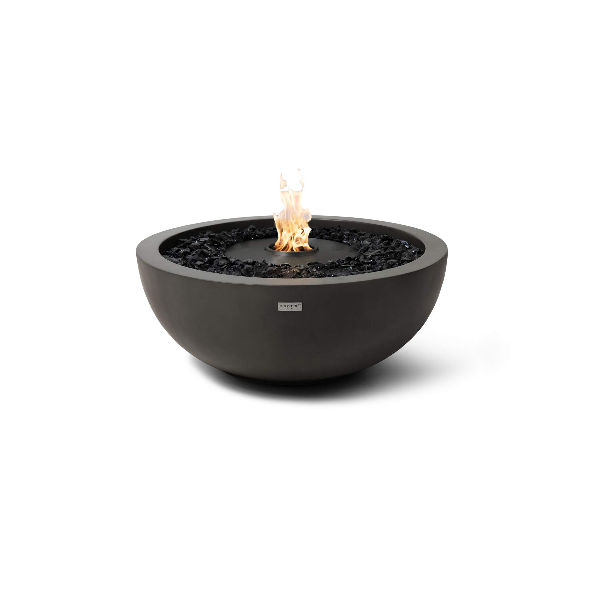 EcoSmart Fire 24" Round Mix 600 Concrete Fire Pit Bowl with Stainless Steel Burner by Mad Design Group