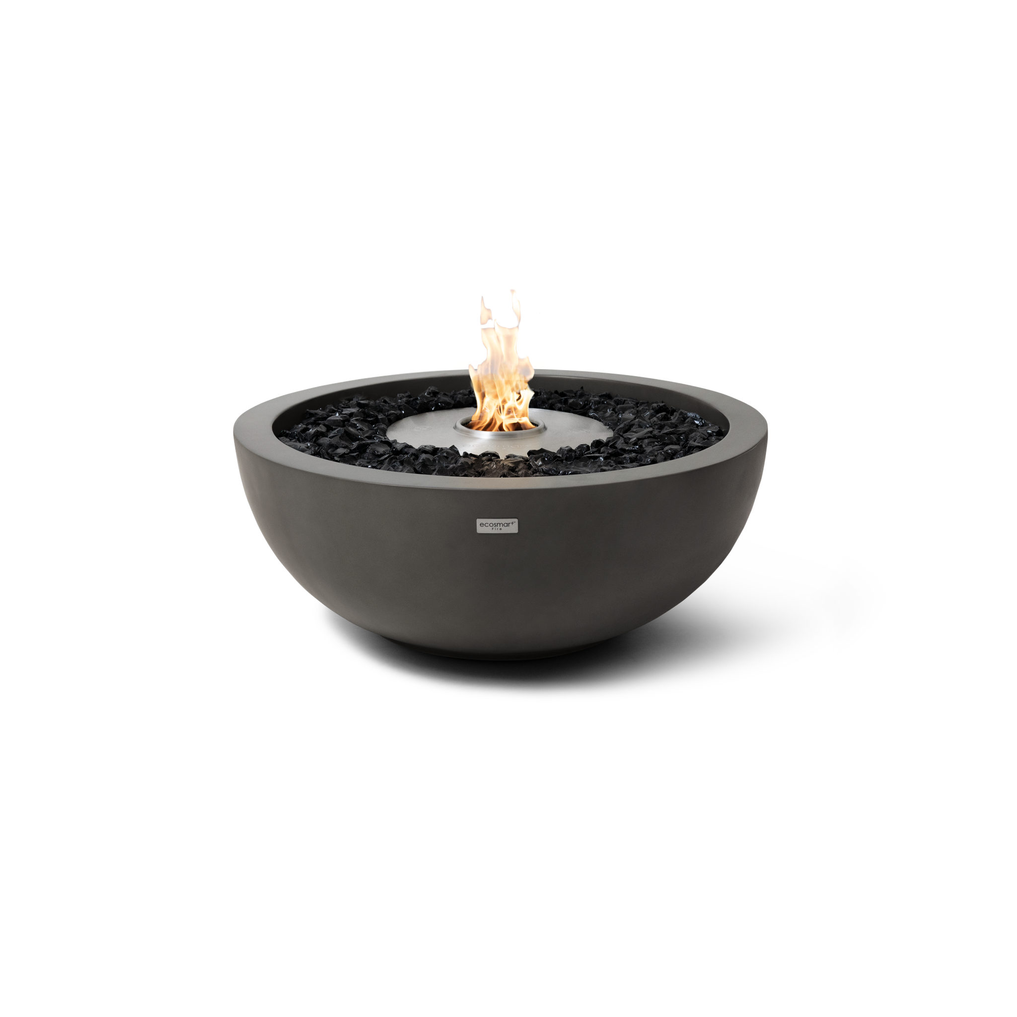 EcoSmart Fire 24" Round Mix 600 Concrete Fire Pit Bowl with Stainless Steel Burner by Mad Design Group