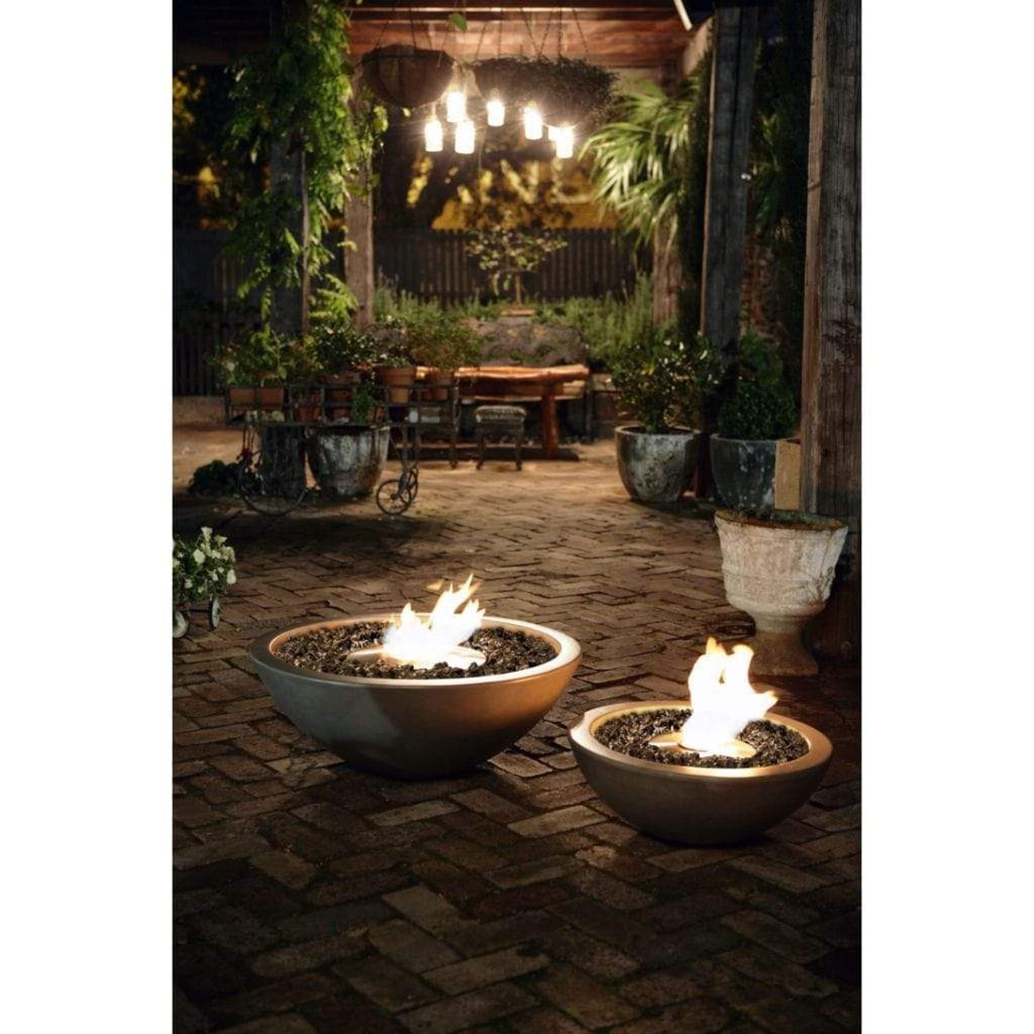 EcoSmart Fire 24" Round Mix 600 Concrete Fire Pit Bowl with Stainless Steel Burner by Mad Design Group