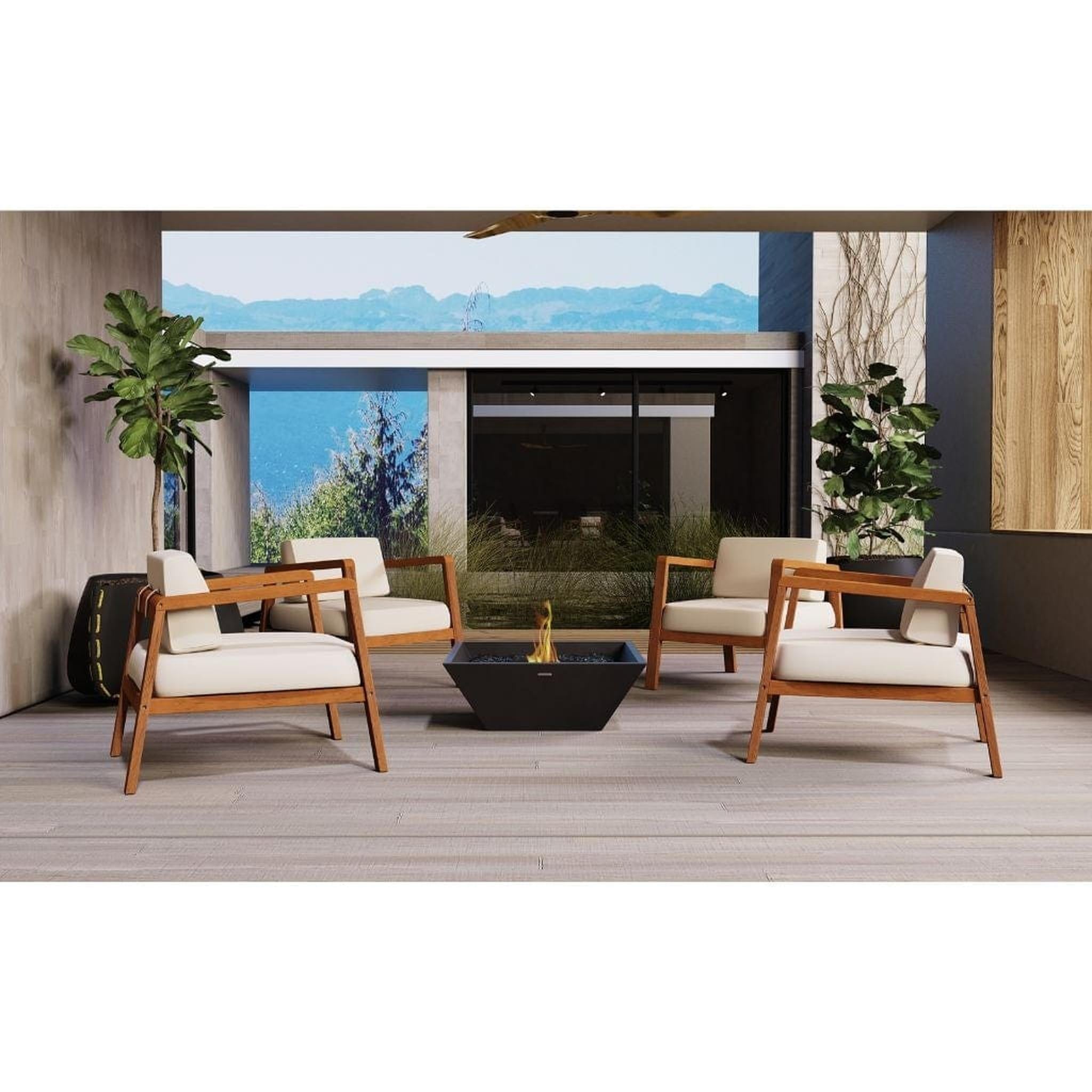 EcoSmart Fire 24" Nova 600 Square Ethanol Fire Pit Bowl by Mad Design Group