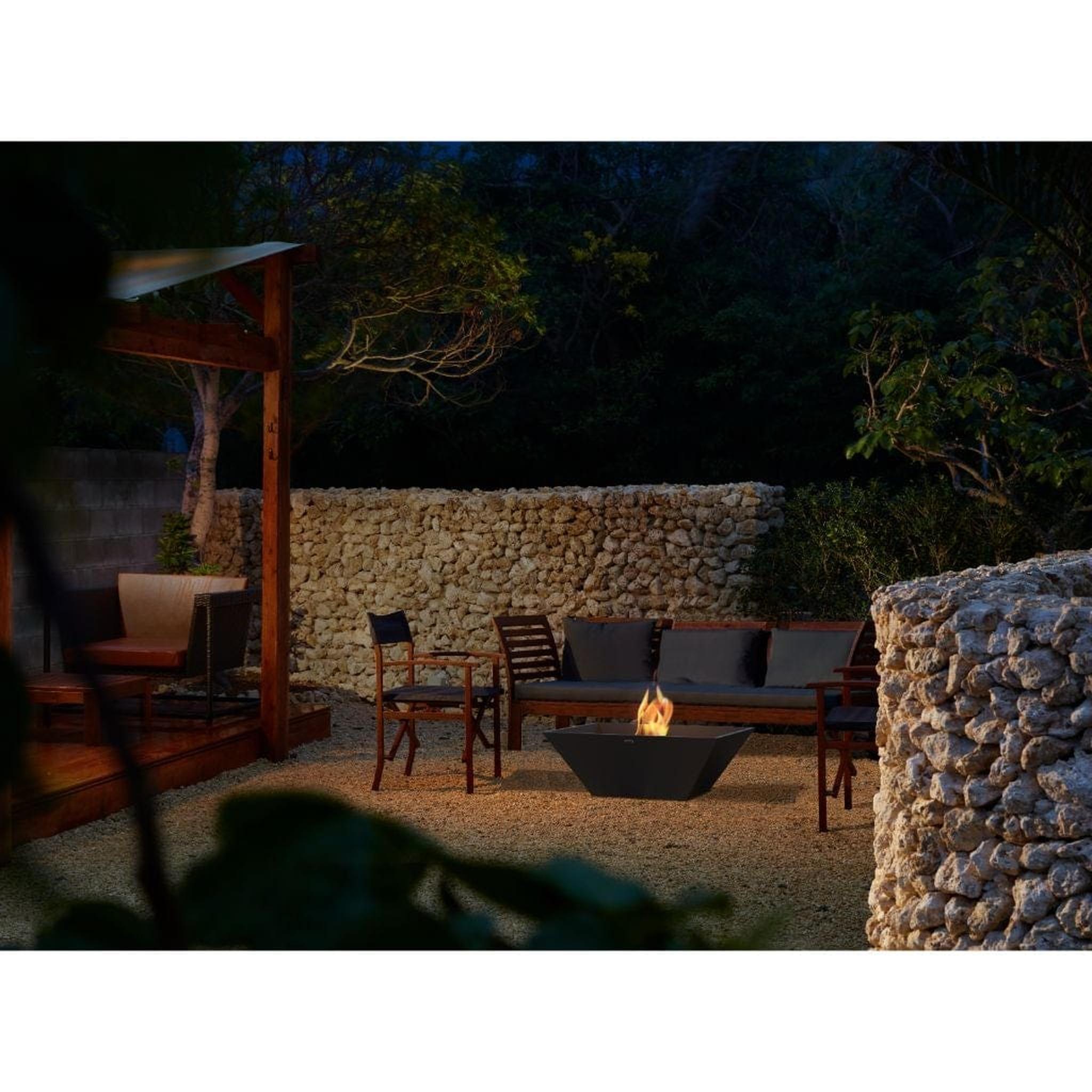 EcoSmart Fire 33" Square Nova 850 Ethanol Fire Pit Bowl with Stainless Steel Burner by Mad Design Group