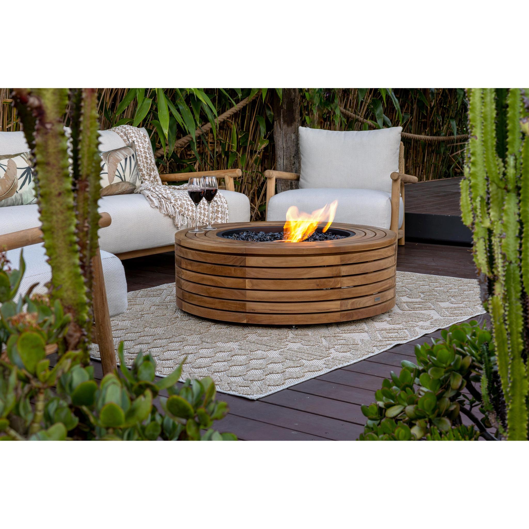 EcoSmart Fire 39" Ark 40 Outdoor Fire Pit Table with Gas LP/NG Burner – Stylish High-Heat Stainless Steel Base by Mad Design Group