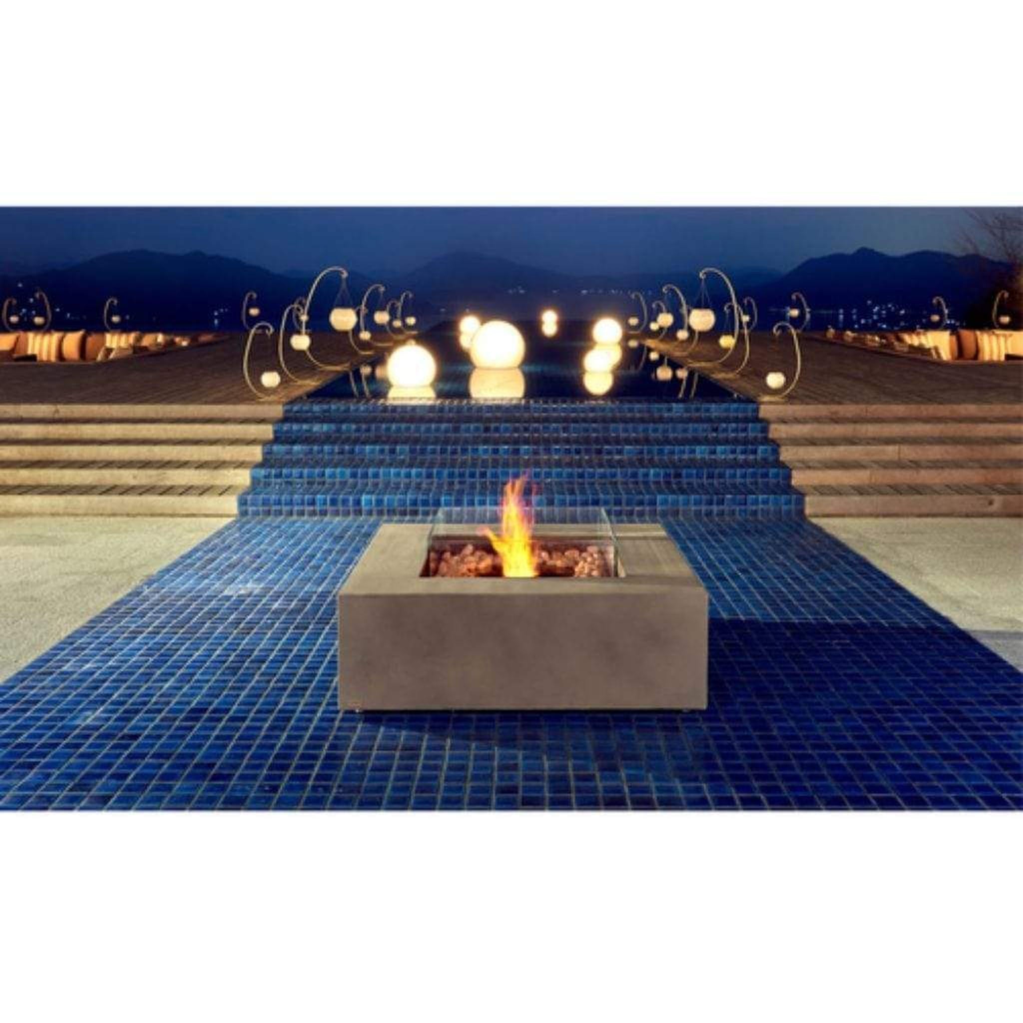 EcoSmart Fire 39" Base 40 Indoor/Outdoor Fire Pit Table with Ethanol Burner – Handcrafted Concrete Design by Mad Design Group