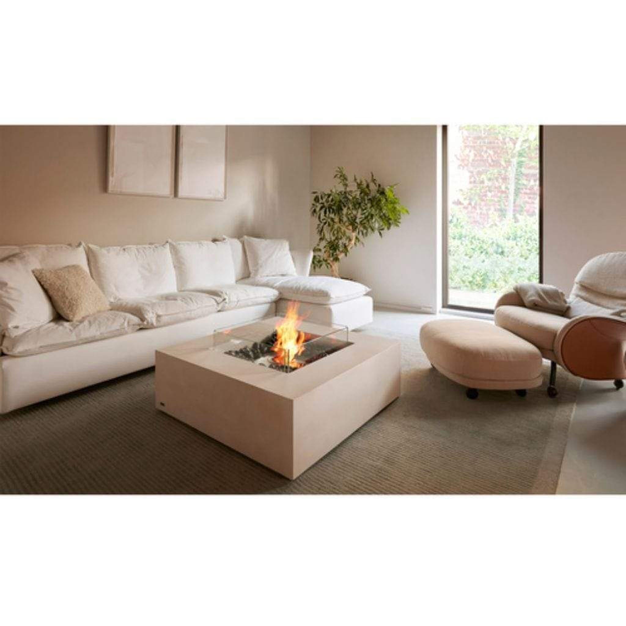 EcoSmart Fire 39" Base 40 Indoor/Outdoor Fire Pit Table with Ethanol Burner – Handcrafted Concrete Design by Mad Design Group