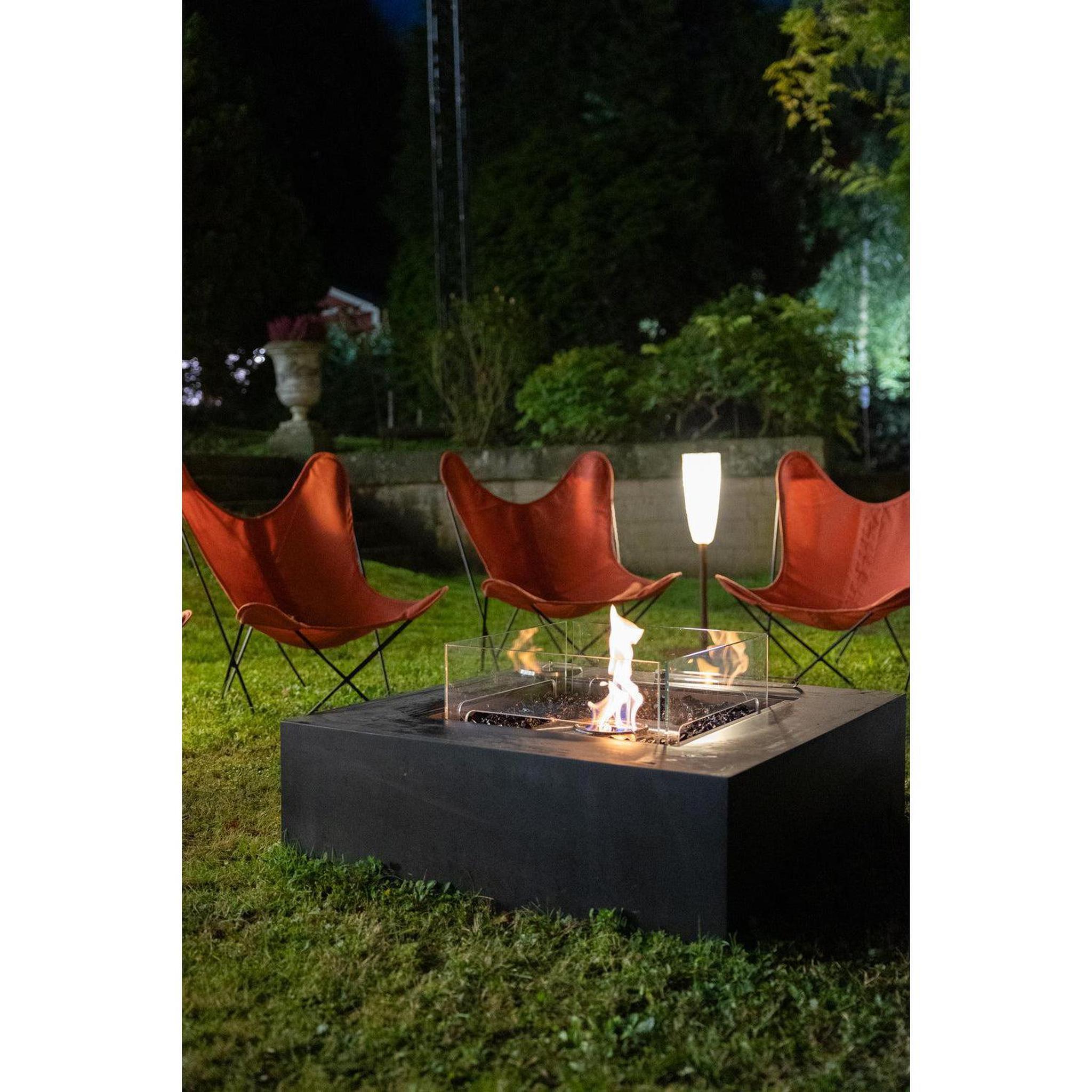 EcoSmart Fire 39" Base 40 Outdoor Fire Pit Table with Gas LP/NG Burner – High-Temp Coated Stainless Steel Base by Mad Design Group