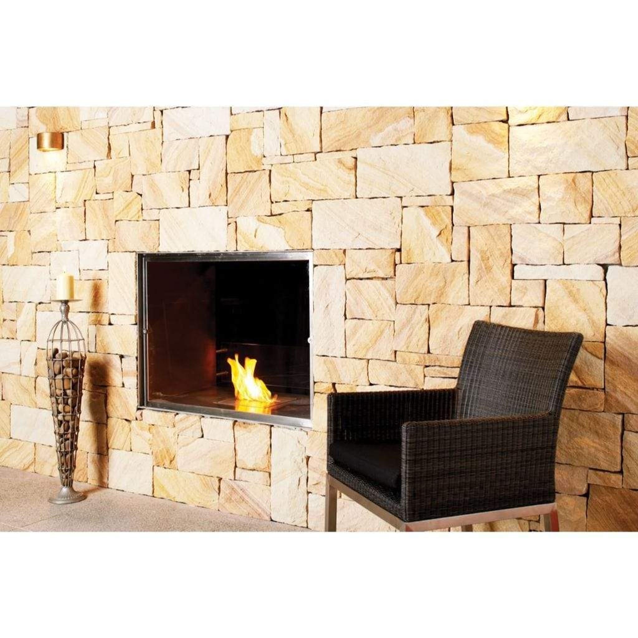 EcoSmart Fire 39" Flex 32DB Double-Sided Ethanol Fireplace Insert with Adjustable Flame by Mad Design Group