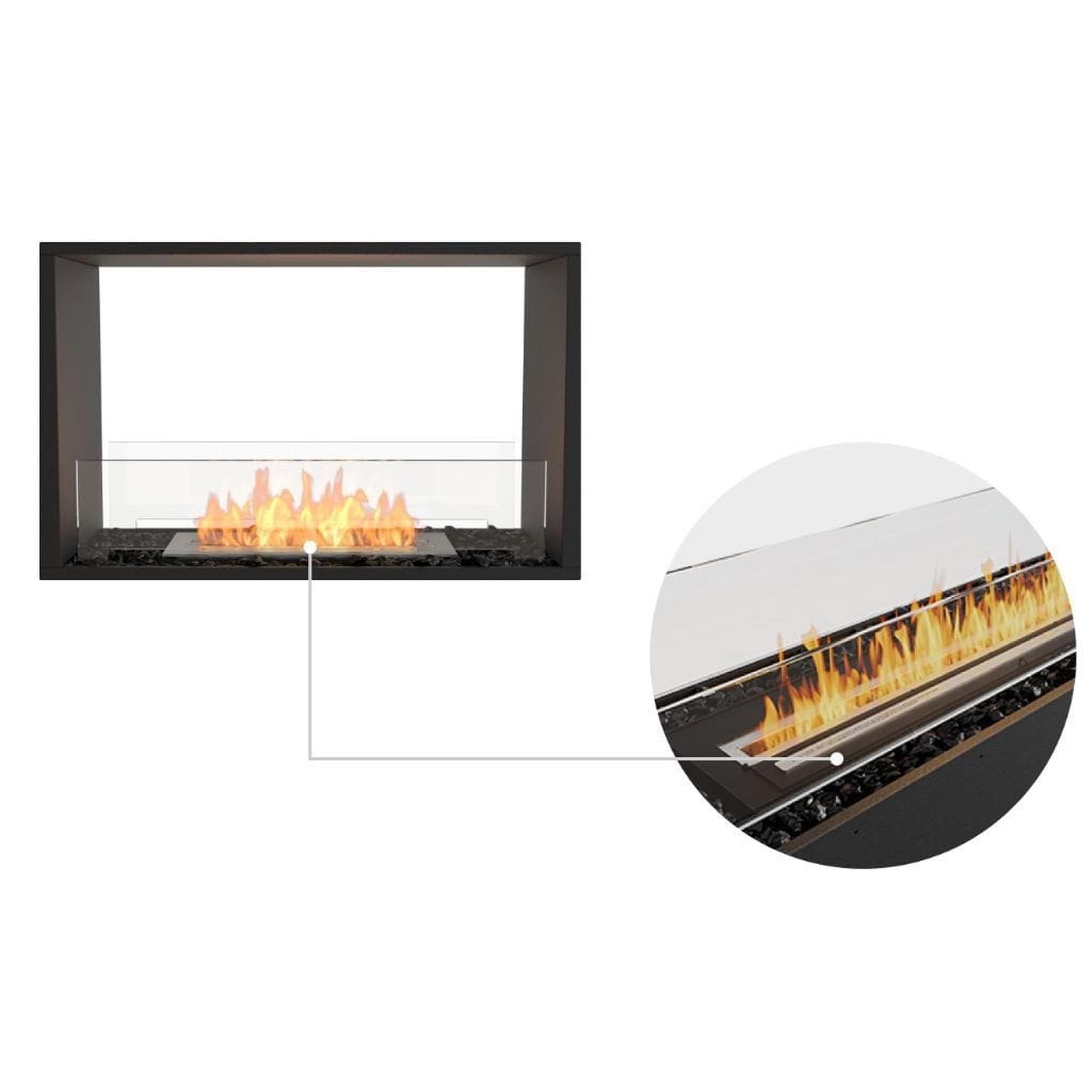 EcoSmart Fire 39" Flex 32DB Double-Sided Ethanol Fireplace Insert with Adjustable Flame by Mad Design Group