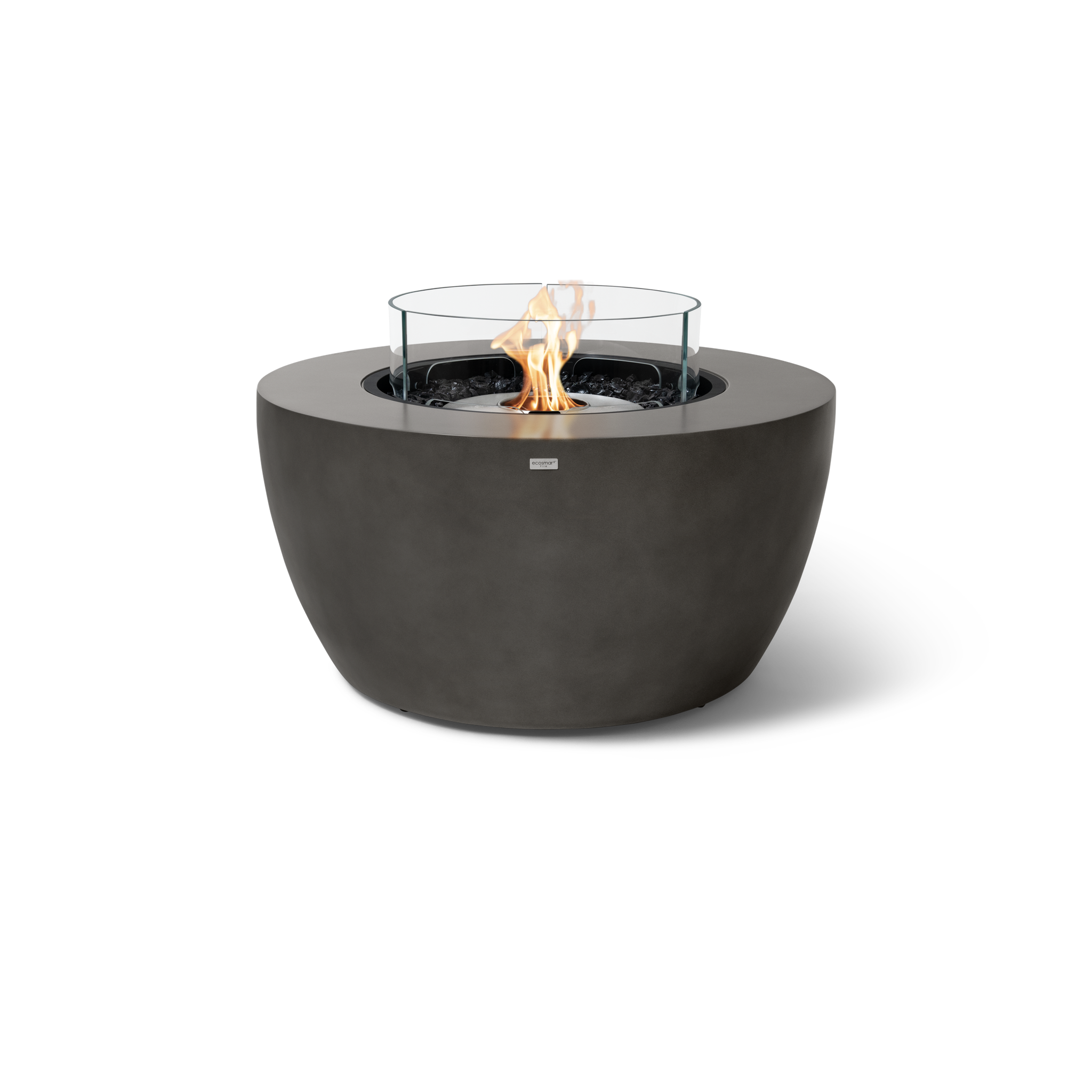 EcoSmart Fire 39" POD Fire Pit Bowl with Ethanol Burner – Concrete Fire Bowl with Adjustable Feet by Mad Design Group