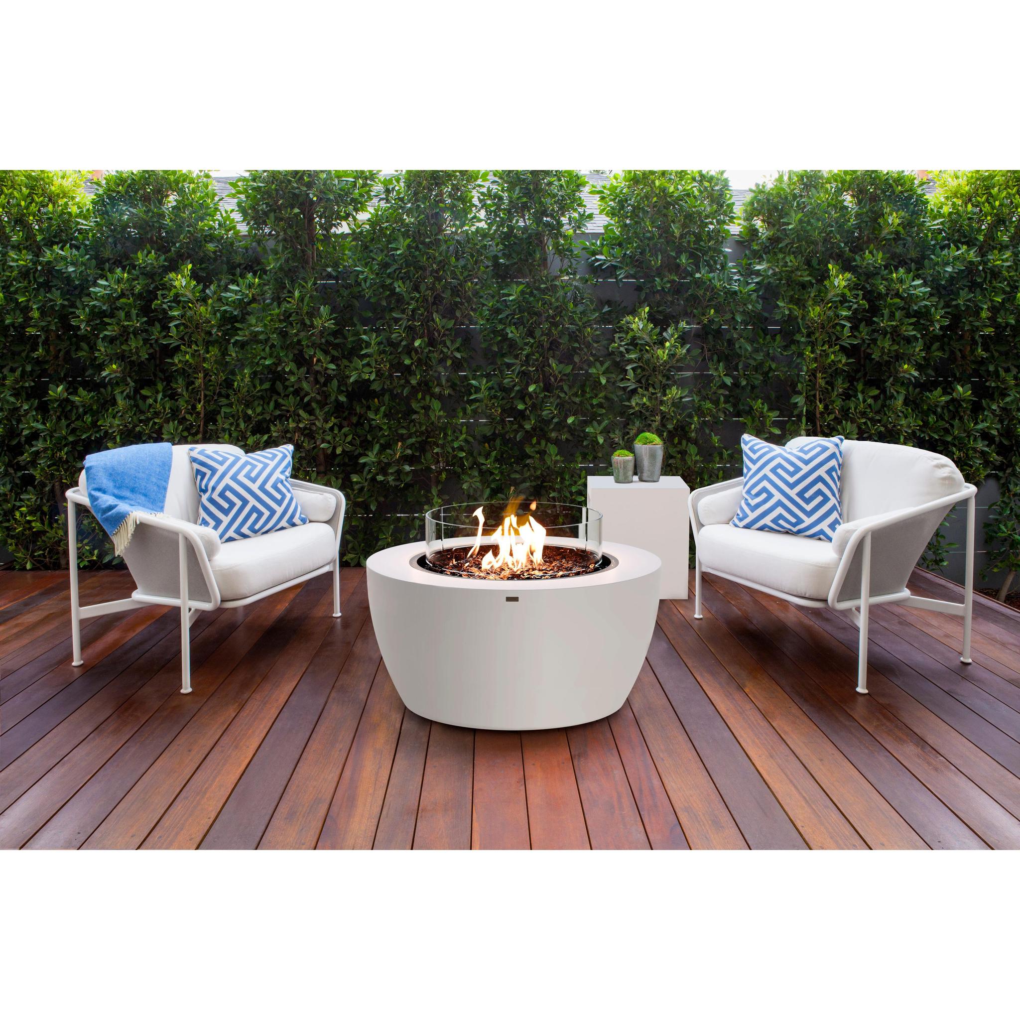 EcoSmart Fire 39" POD Fire Pit Bowl with Ethanol Burner – Concrete Fire Bowl with Adjustable Feet by Mad Design Group