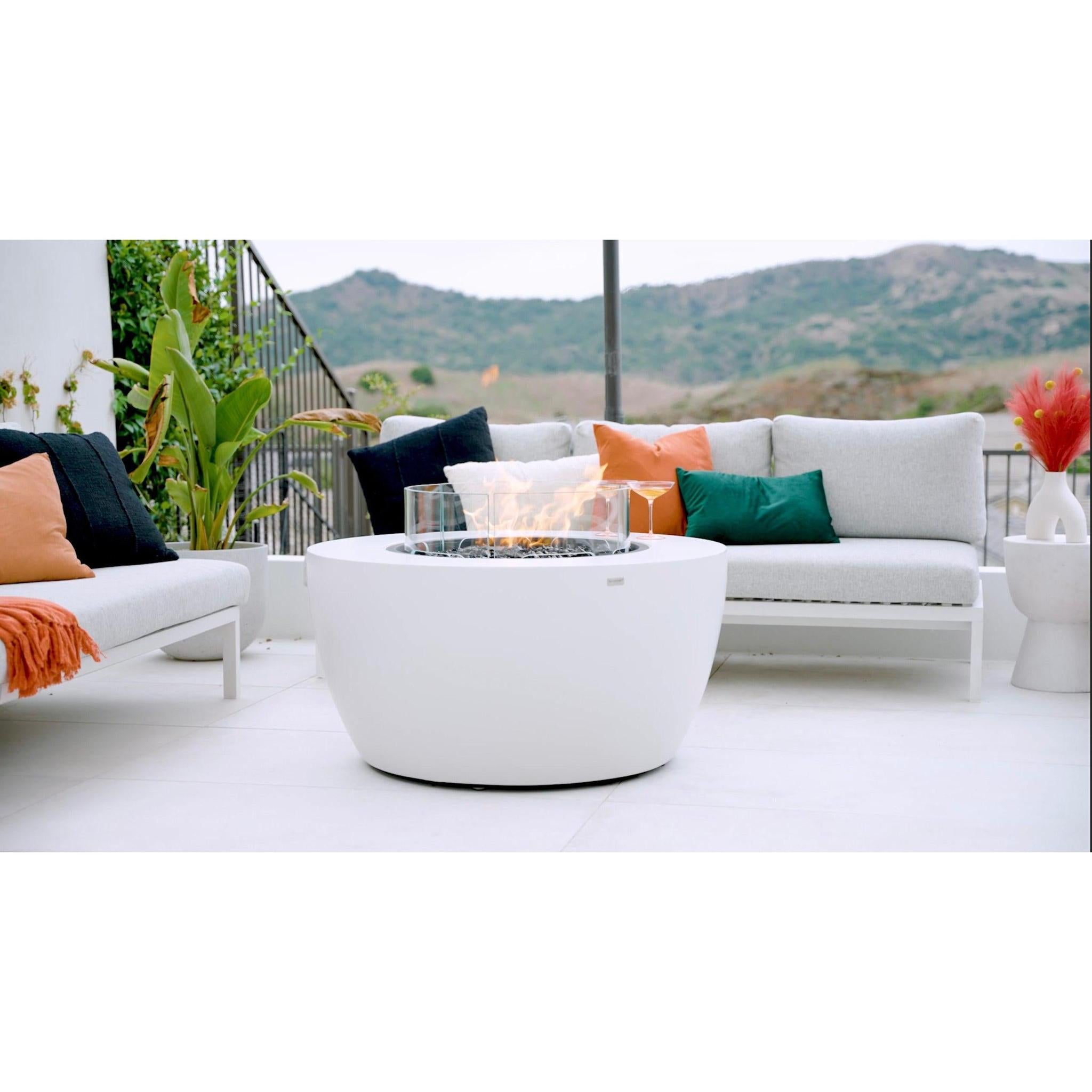 EcoSmart Fire 39" POD Gas Fire Pit Bowl with LP/NG Burner – Concrete Outdoor Fire Feature by Mad Design Group