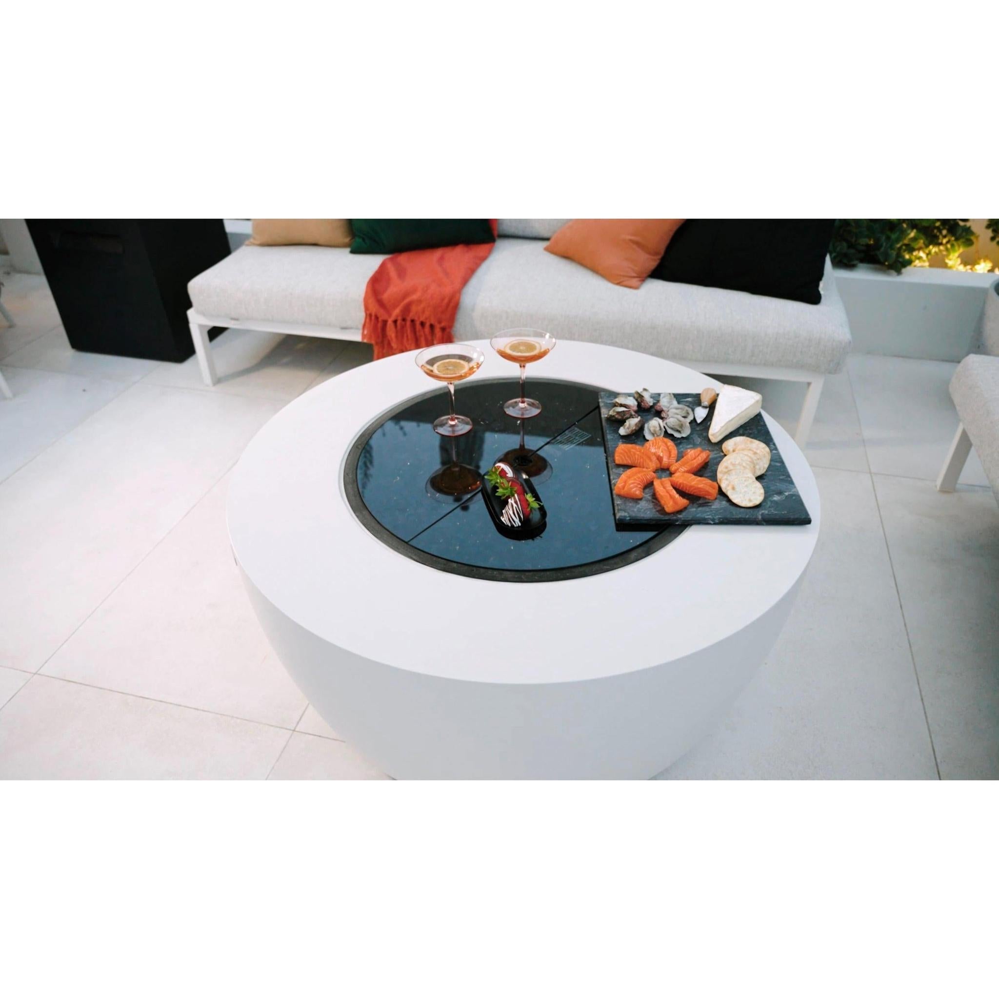 EcoSmart Fire 39" POD Gas Fire Pit Bowl with LP/NG Burner – Concrete Outdoor Fire Feature by Mad Design Group
