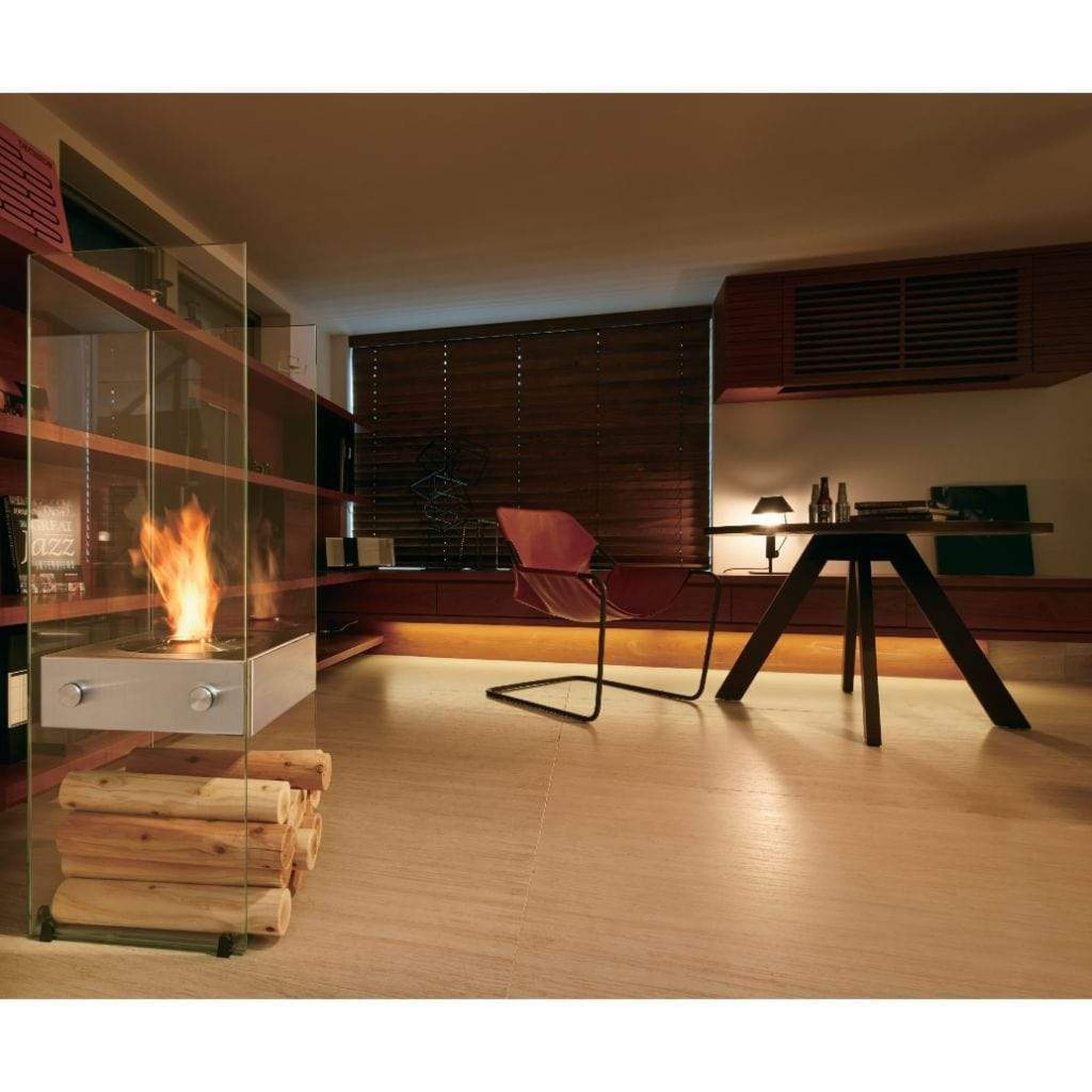 EcoSmart Fire 43" Ghost Freestanding See-Through Designer Fireplace with AB3 Burner by Mad Design Group