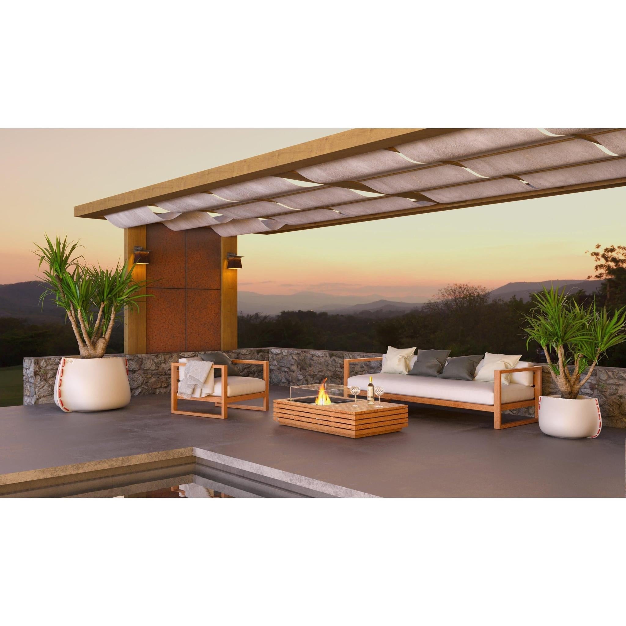 EcoSmart Fire 50" Manhattan 50 Fire Pit Table with Ethanol Burner – Indoor/Outdoor Concrete Design by Mad Design Group