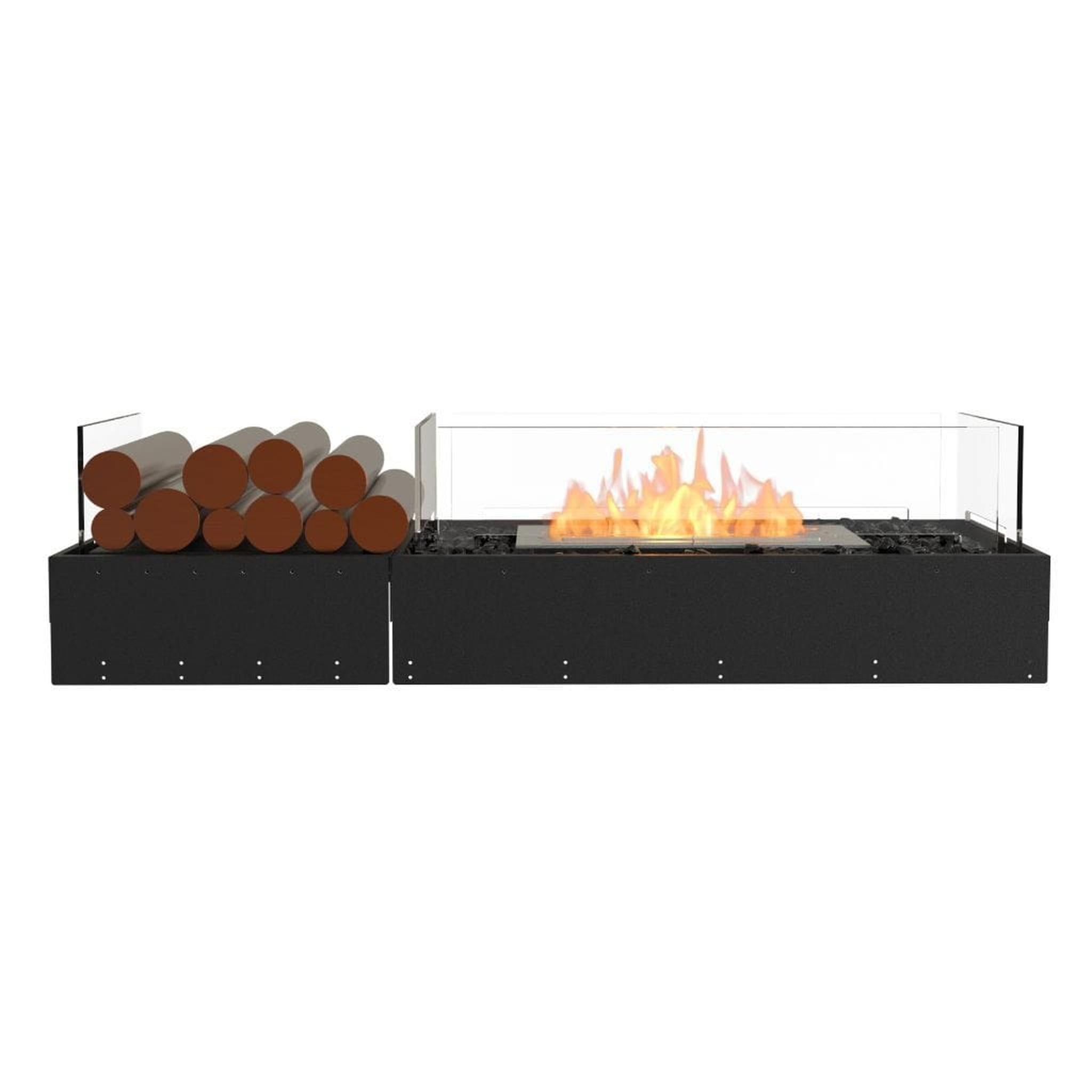 EcoSmart Fire 53" Flex 50BN Bench See-Through Ethanol Fireplace Insert with Decorative Box by Mad Design Group