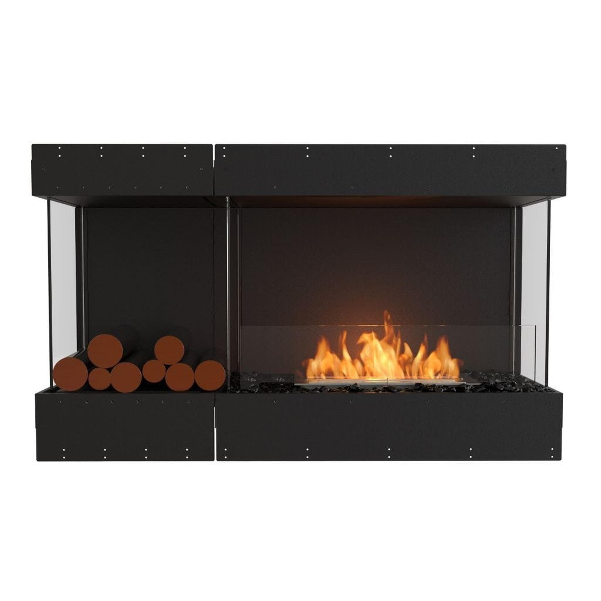 EcoSmart Fire 53" Flex 50BY Bay Ethanol Fireplace Insert with Decorative Box and Glass Windscreen by Mad Design Group
