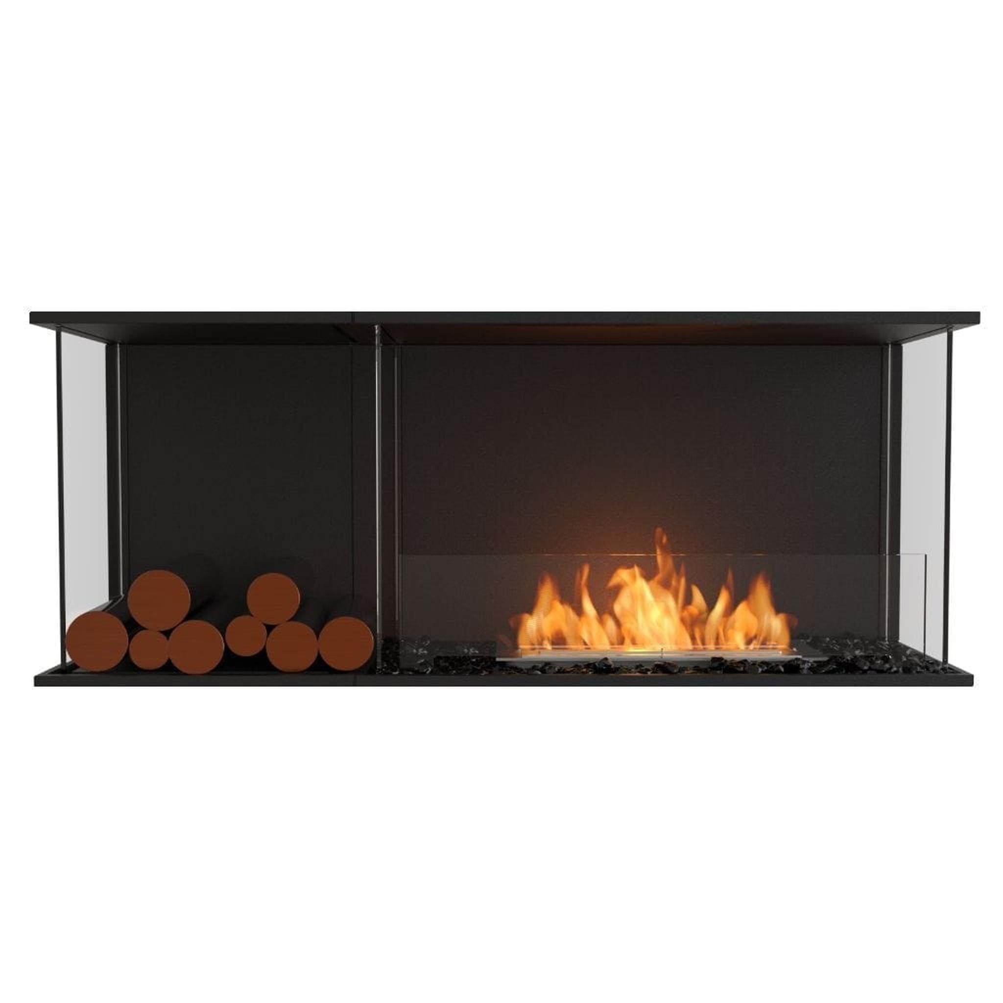 EcoSmart Fire 53" Flex 50BY Bay Ethanol Fireplace Insert with Decorative Box and Glass Windscreen by Mad Design Group