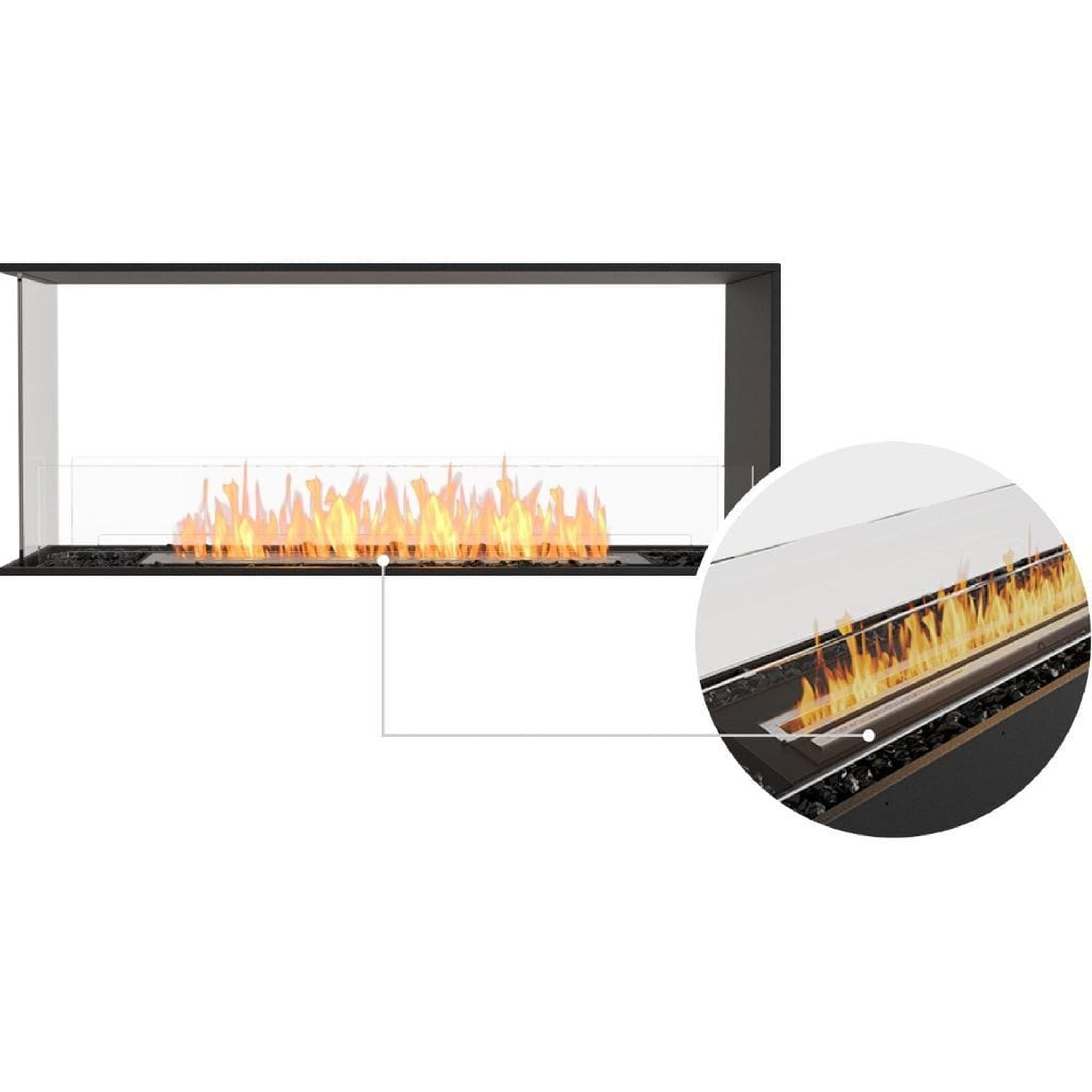 EcoSmart Fire 55" Flex 50PN Peninsula Ethanol Fireplace Insert with Dual Glass Windscreens by Mad Design Group