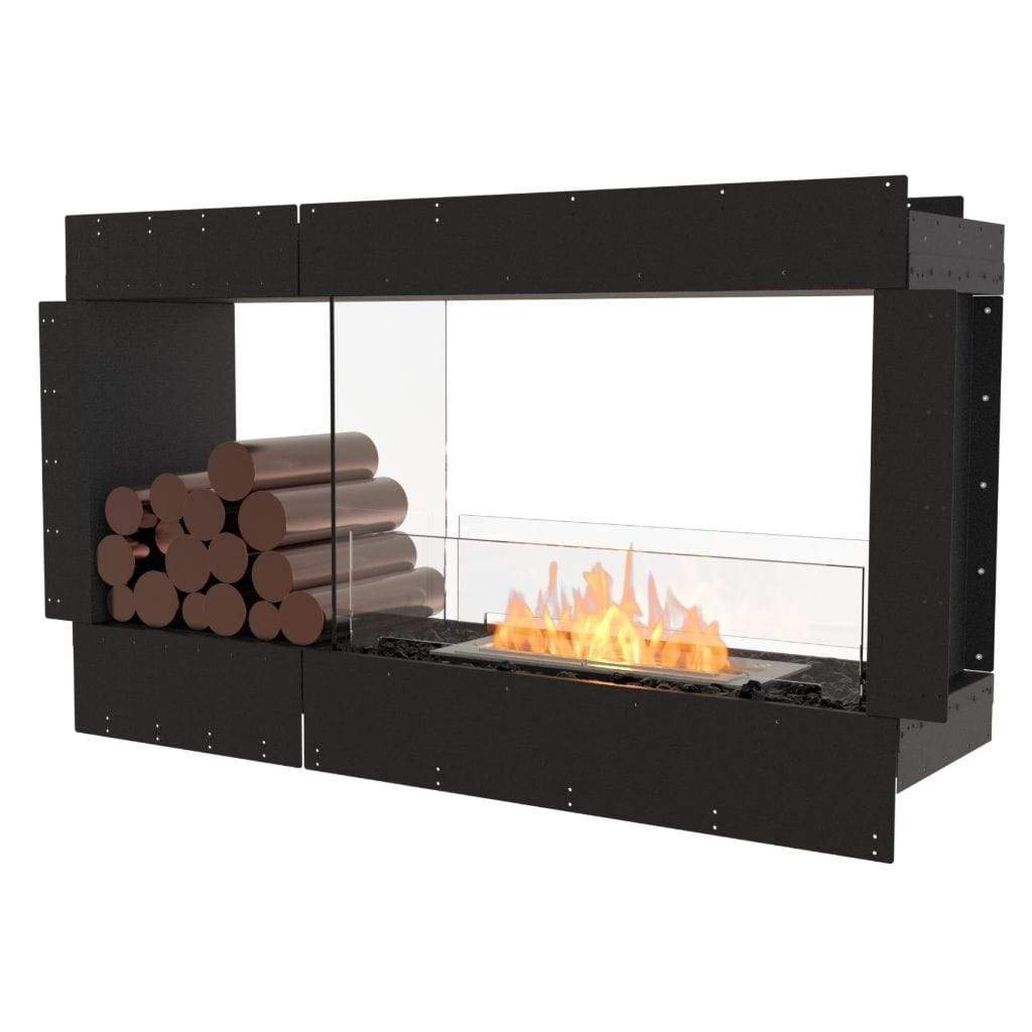 EcoSmart Fire 57" Flex 50DB Double Sided Ethanol Fireplace Insert with Decorative Box and Adjustable Flame by Mad Design Group
