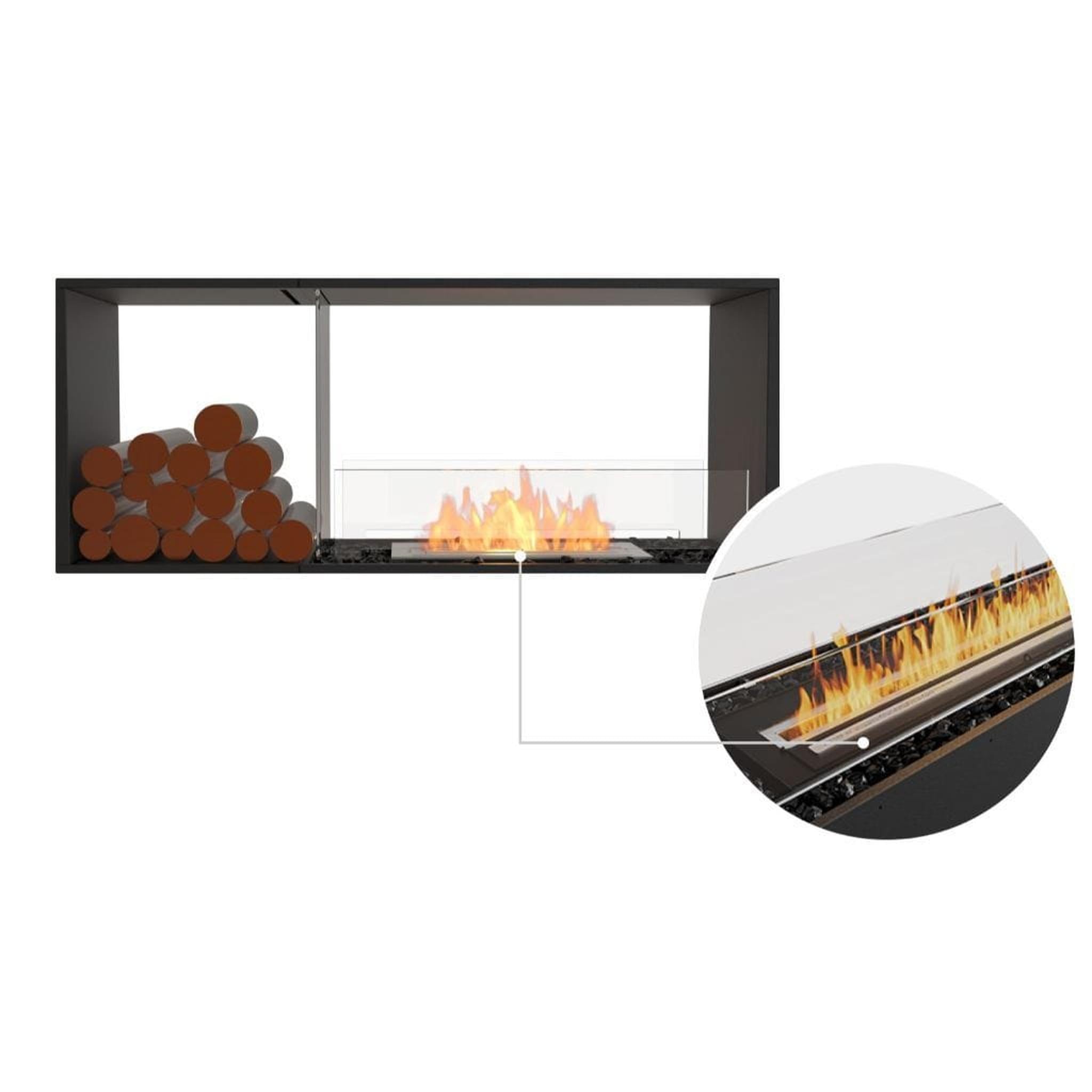 EcoSmart Fire 57" Flex 50DB Double Sided Ethanol Fireplace Insert with Decorative Box and Adjustable Flame by Mad Design Group