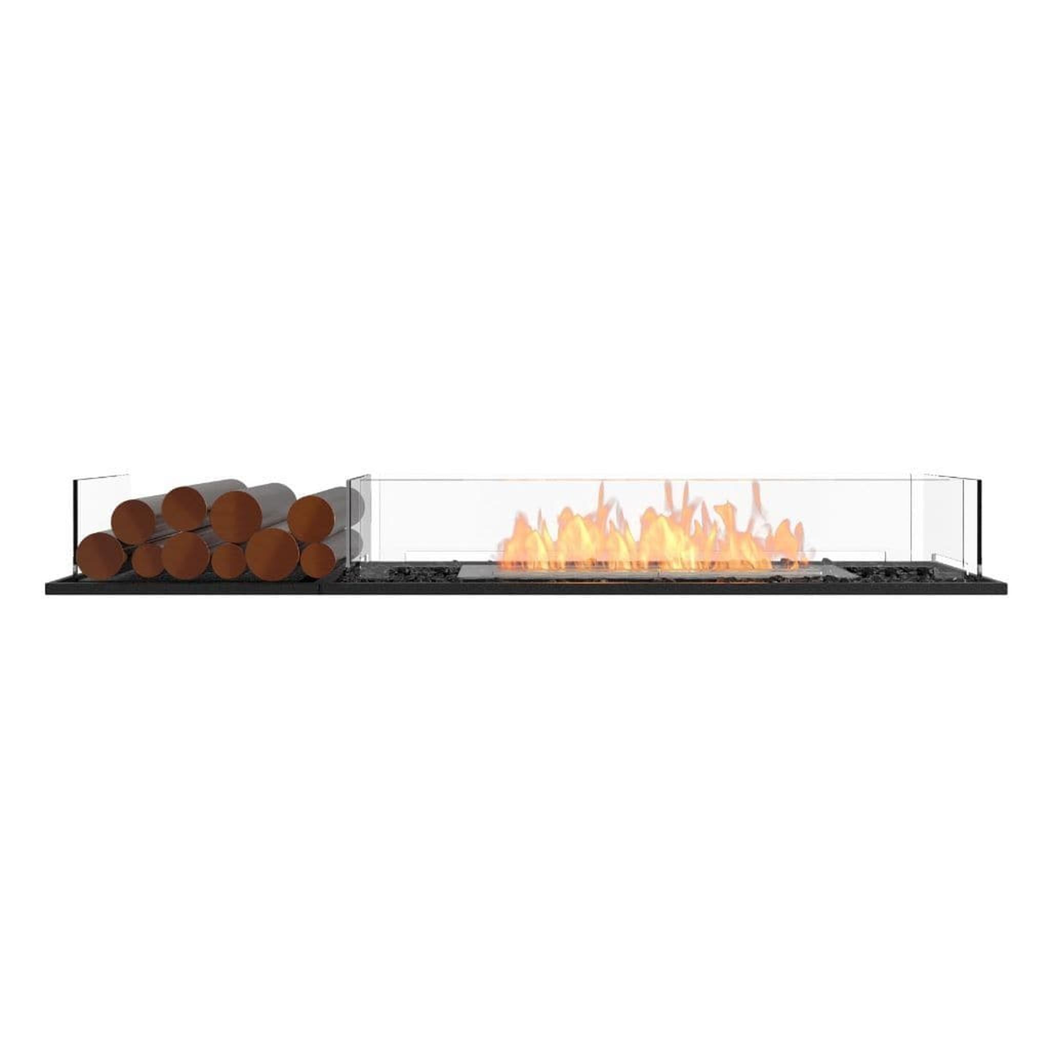 EcoSmart Fire 63" Flex 60BN Bench See-Through Ethanol Fireplace Insert with Decorative Box by Mad Design Group