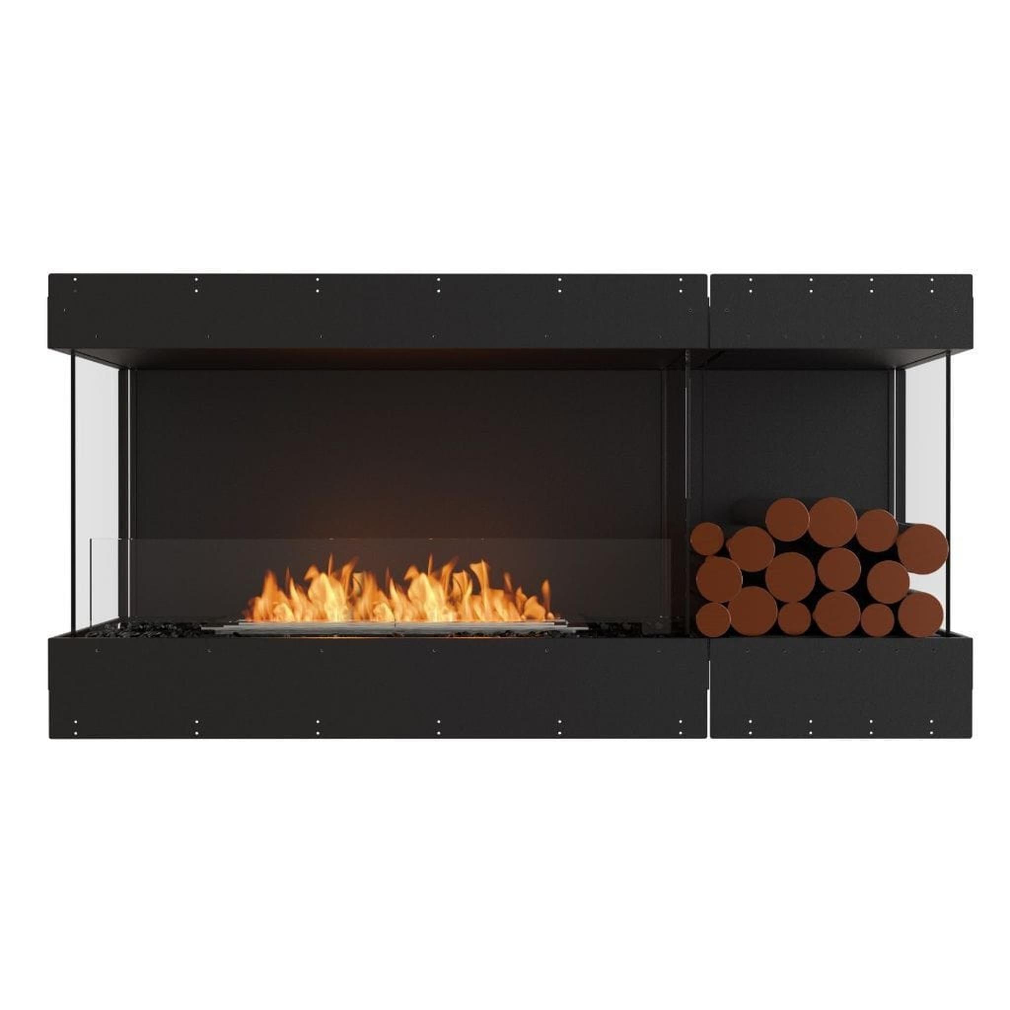 EcoSmart Fire 63" Flex 60BY Bay Ethanol Fireplace Insert with Decorative Box and Adjustable Flame by Mad Design Group