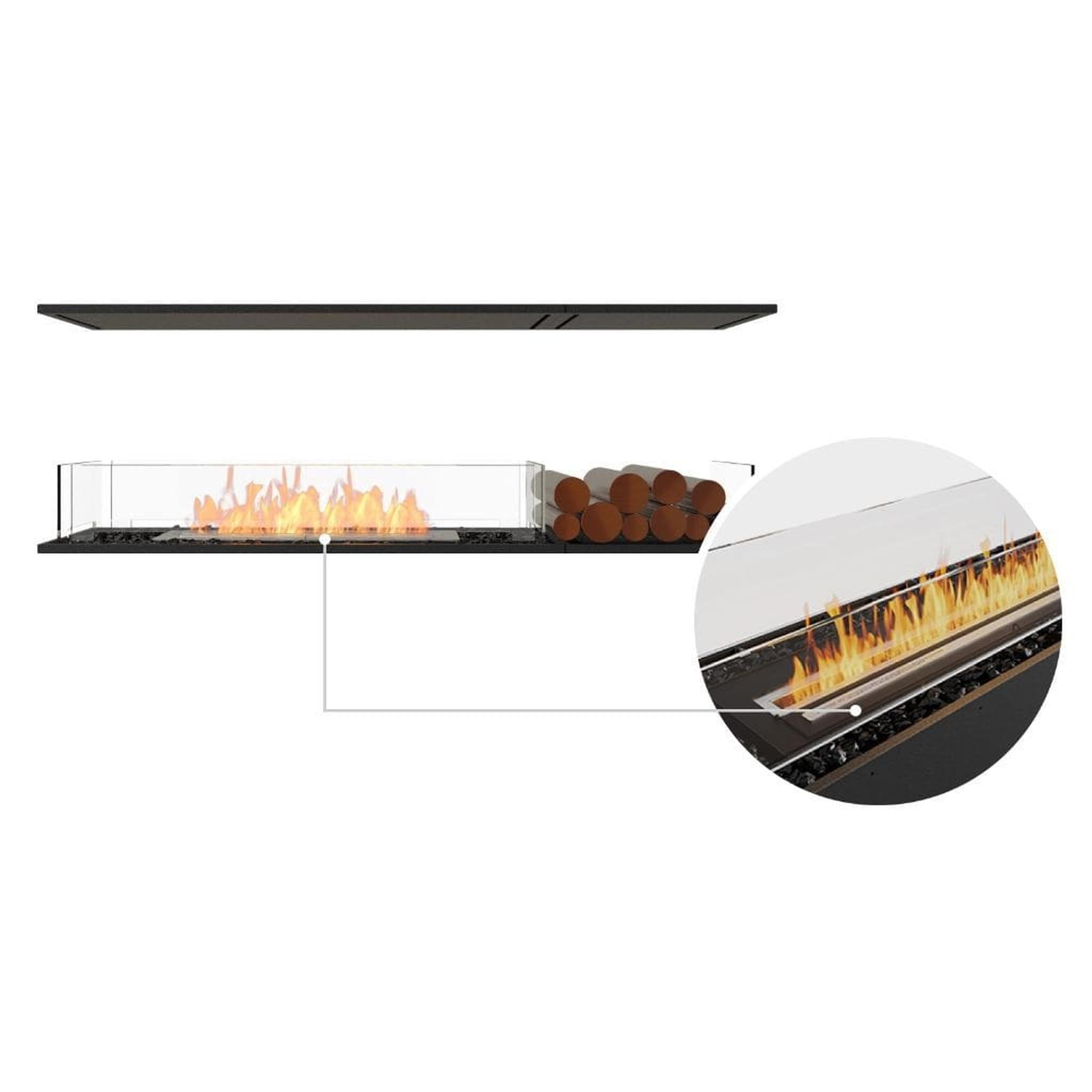 EcoSmart Fire 63" Flex 60IL Island Ethanol Fireplace Insert with Decorative Box and Adjustable Flame by Mad Design Group