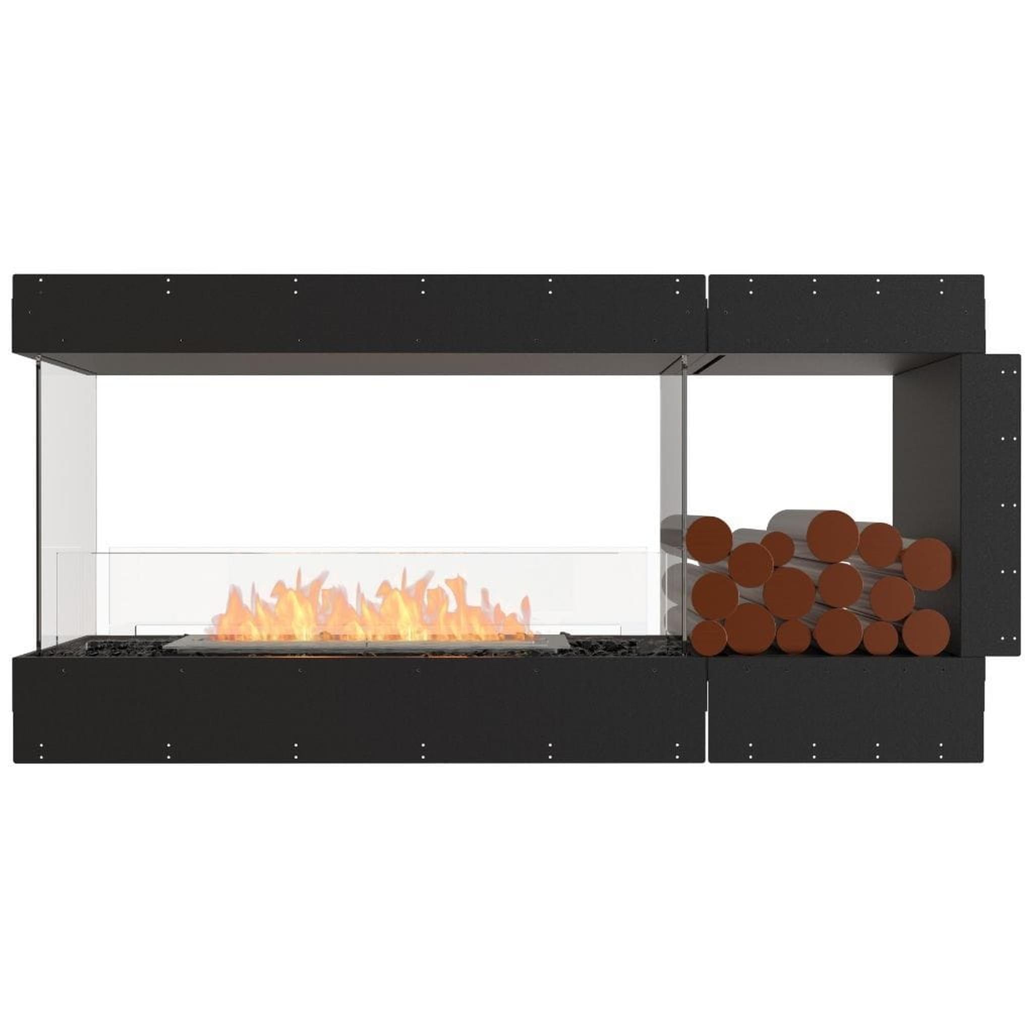 EcoSmart Fire 65" Flex 60PN Peninsula Ethanol Fireplace Insert with Decorative Box and Adjustable Flame by Mad Design Group