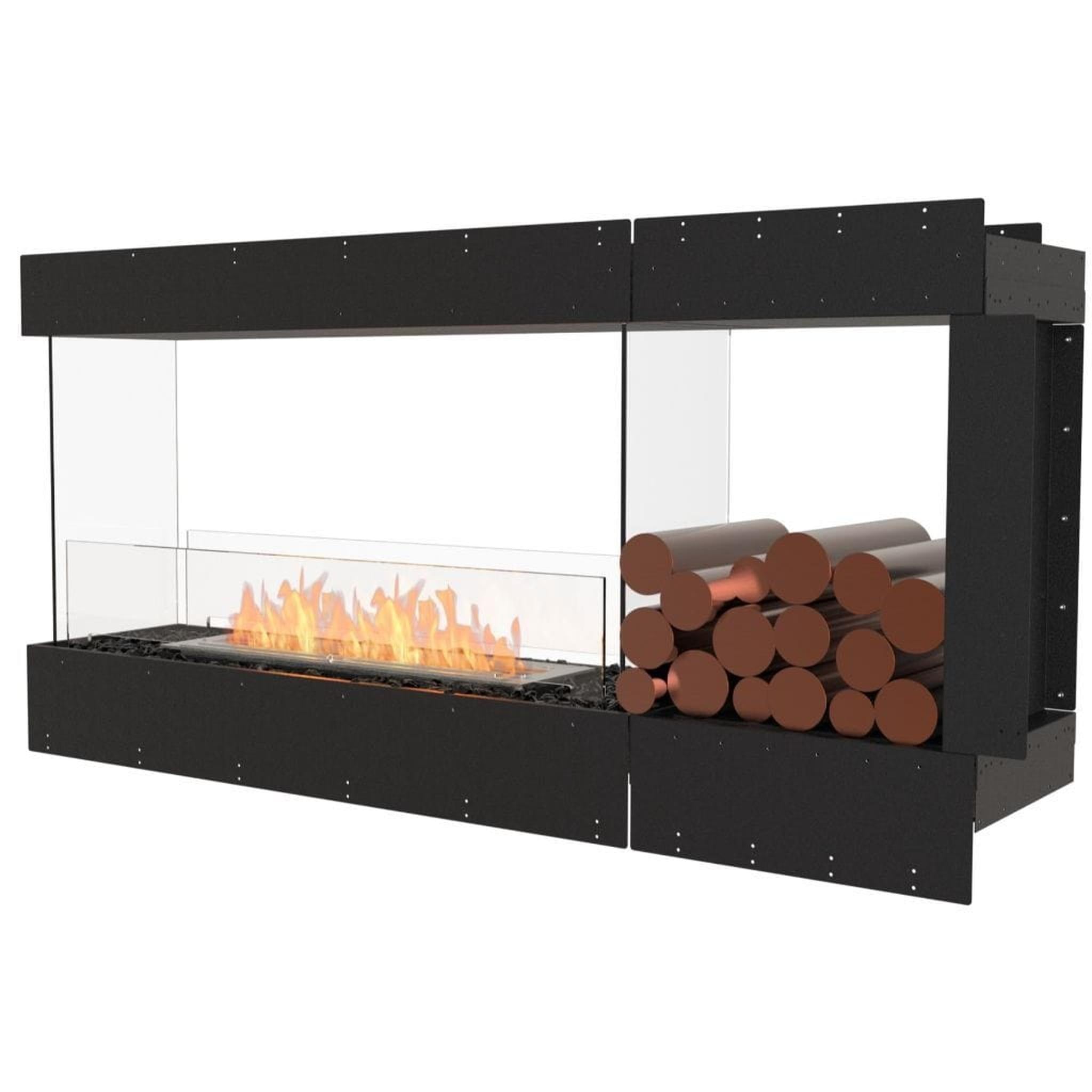 EcoSmart Fire 65" Flex 60PN Peninsula Ethanol Fireplace Insert with Decorative Box and Adjustable Flame by Mad Design Group