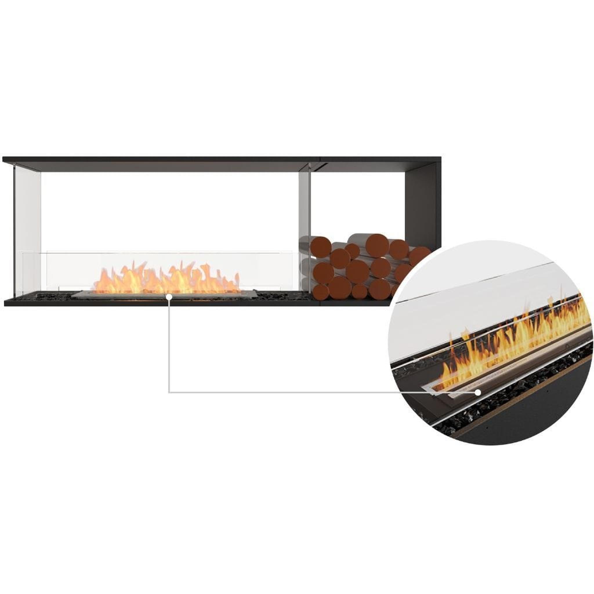 EcoSmart Fire 65" Flex 60PN Peninsula Ethanol Fireplace Insert with Decorative Box and Adjustable Flame by Mad Design Group