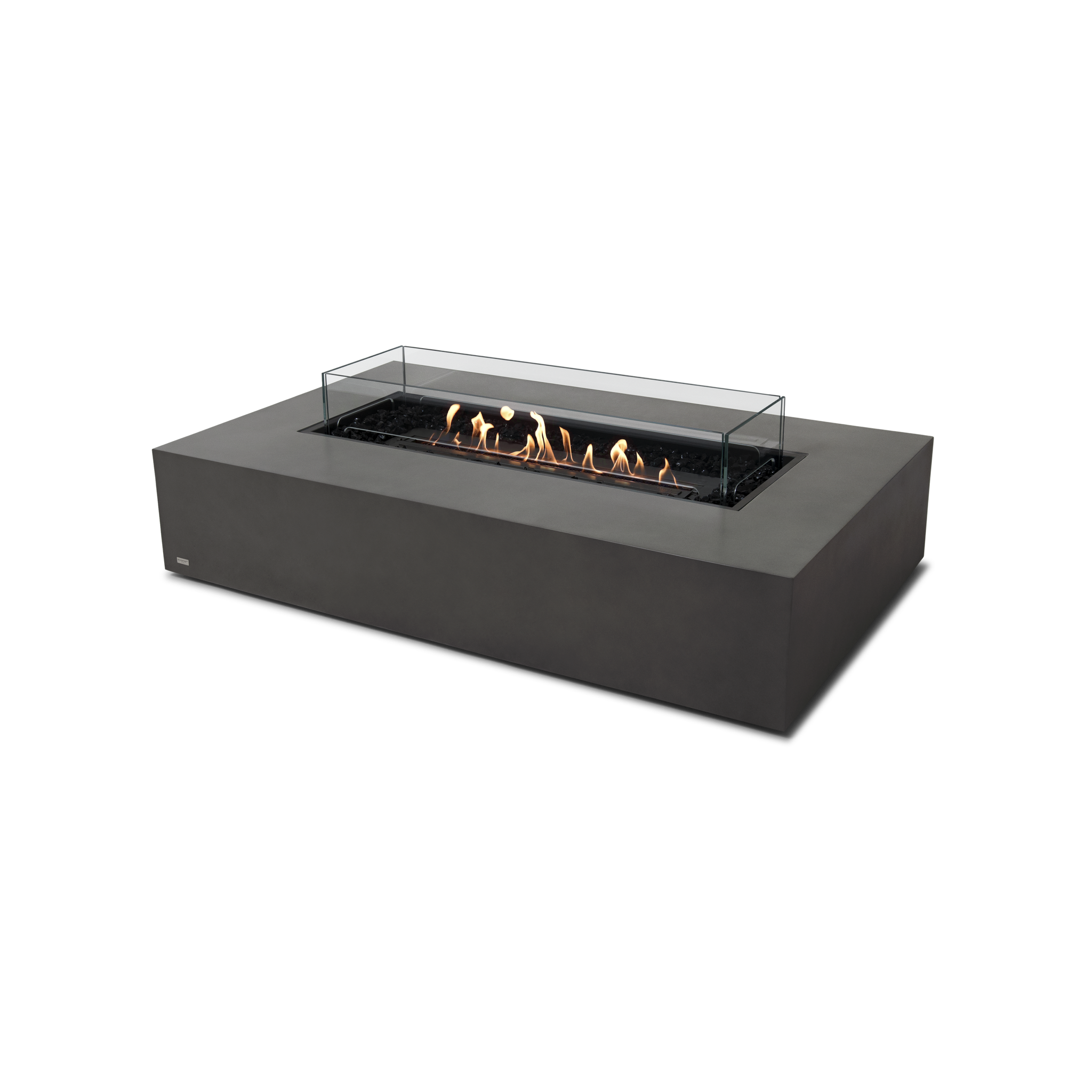 EcoSmart Fire 65" Wharf 65 Indoor/Outdoor Fire Pit Table with Ethanol Burner – Handcrafted Concrete Design by Mad Design Group