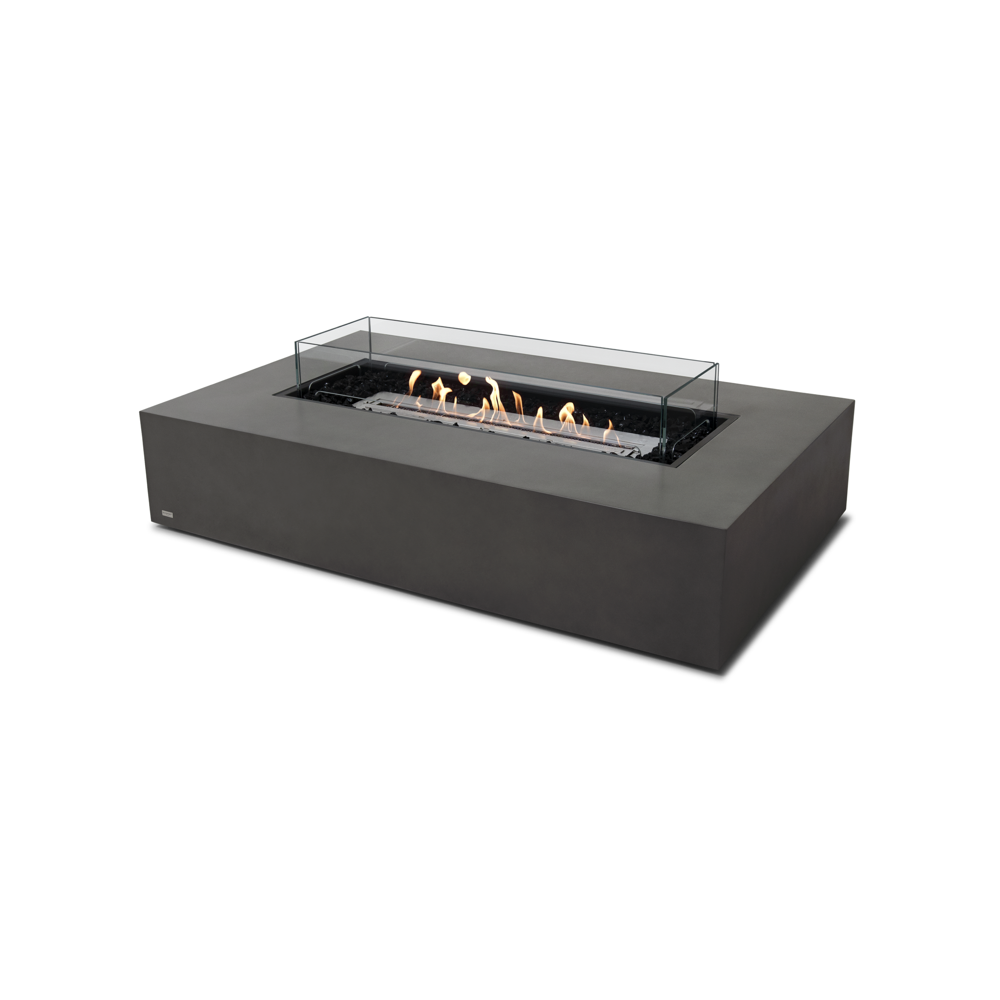 EcoSmart Fire 65" Wharf 65 Indoor/Outdoor Fire Pit Table with Ethanol Burner – Handcrafted Concrete Design by Mad Design Group