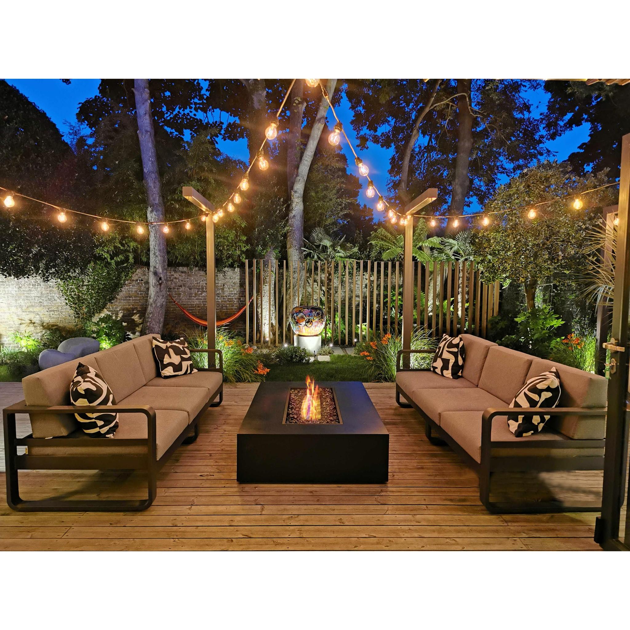 EcoSmart Fire 65" Wharf 65 Indoor/Outdoor Fire Pit Table with Ethanol Burner – Handcrafted Concrete Design by Mad Design Group