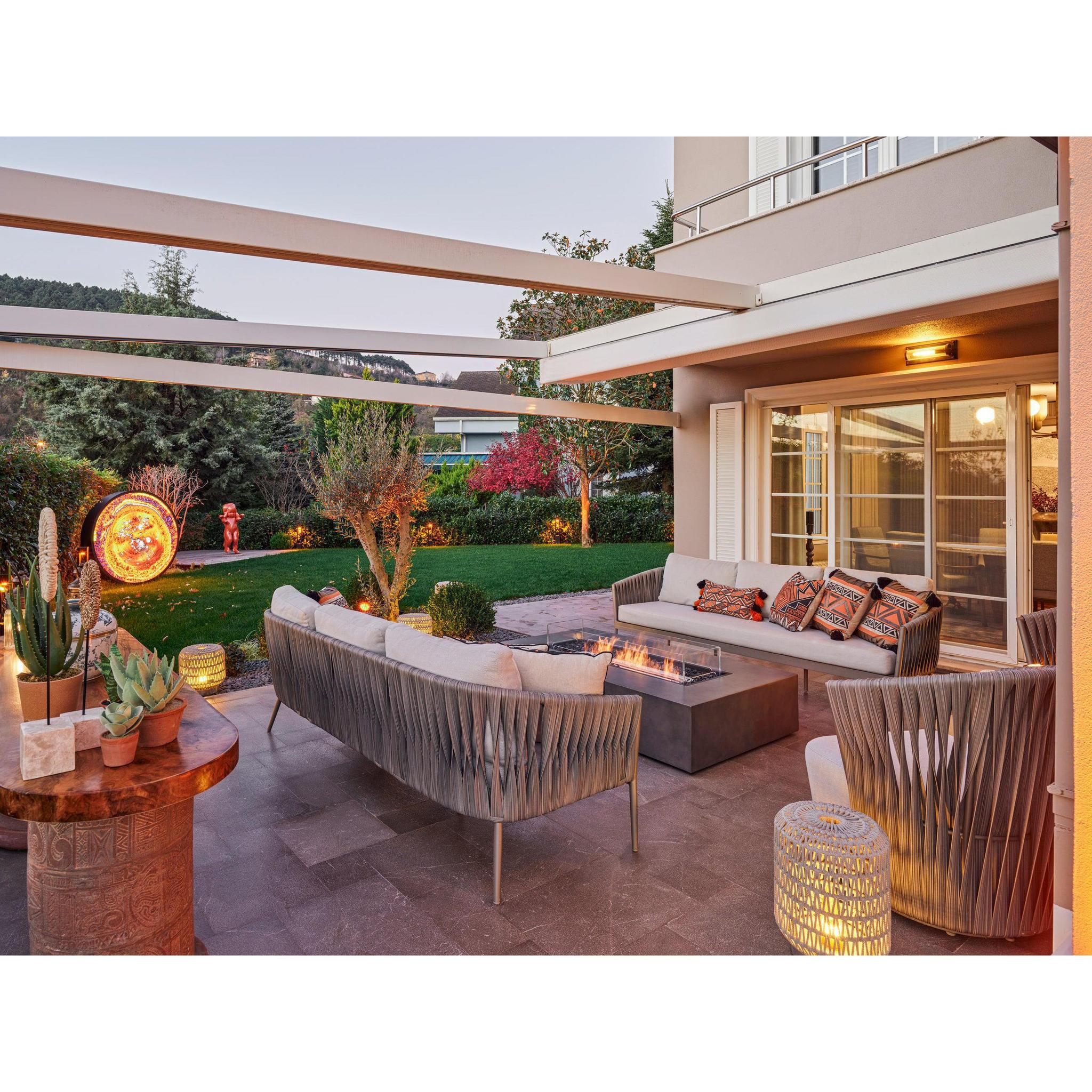 EcoSmart Fire 65" Wharf 65 Indoor/Outdoor Fire Pit Table with Ethanol Burner – Handcrafted Concrete Design by Mad Design Group