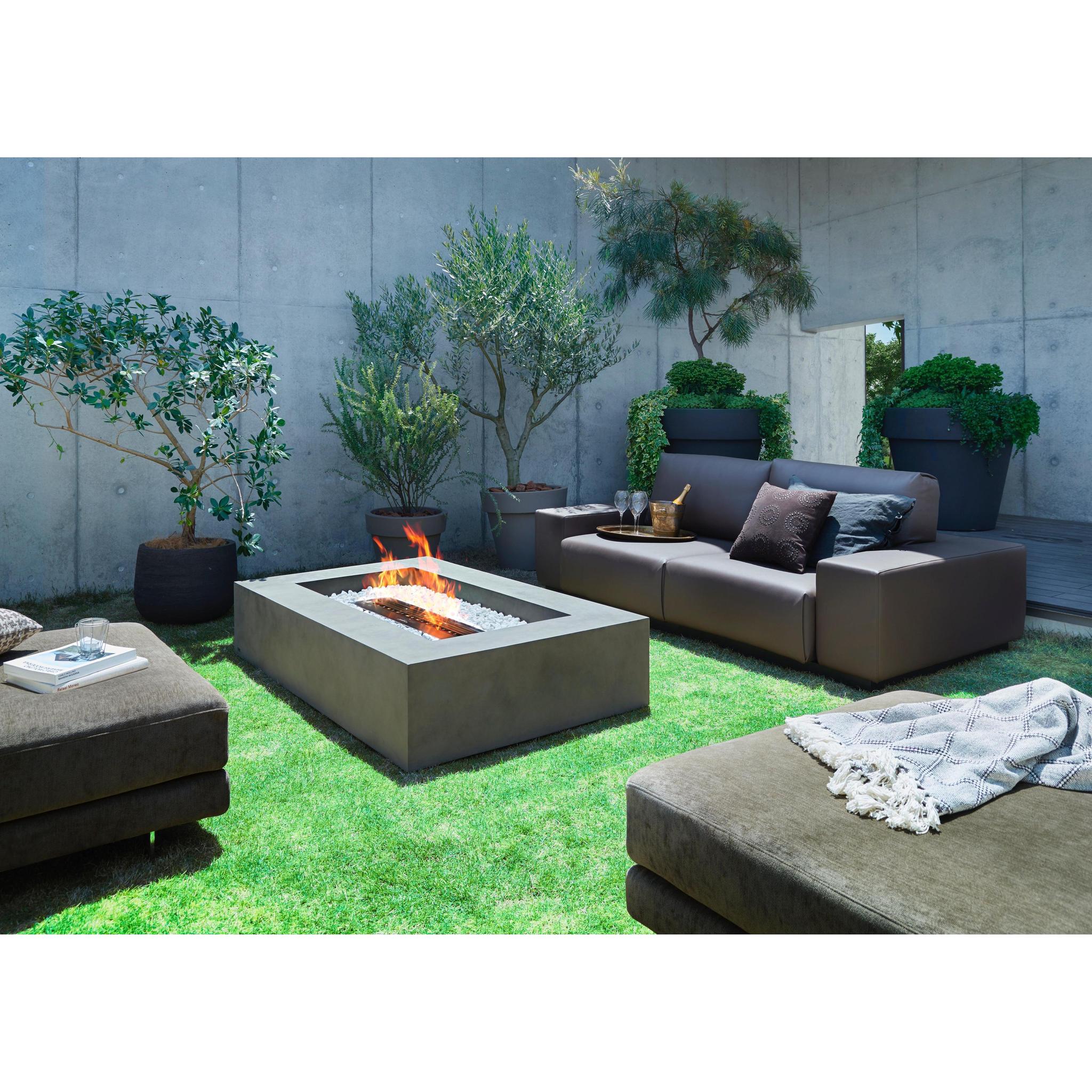 EcoSmart Fire 65" Wharf 65 Indoor/Outdoor Fire Pit Table with Ethanol Burner – Handcrafted Concrete Design by Mad Design Group