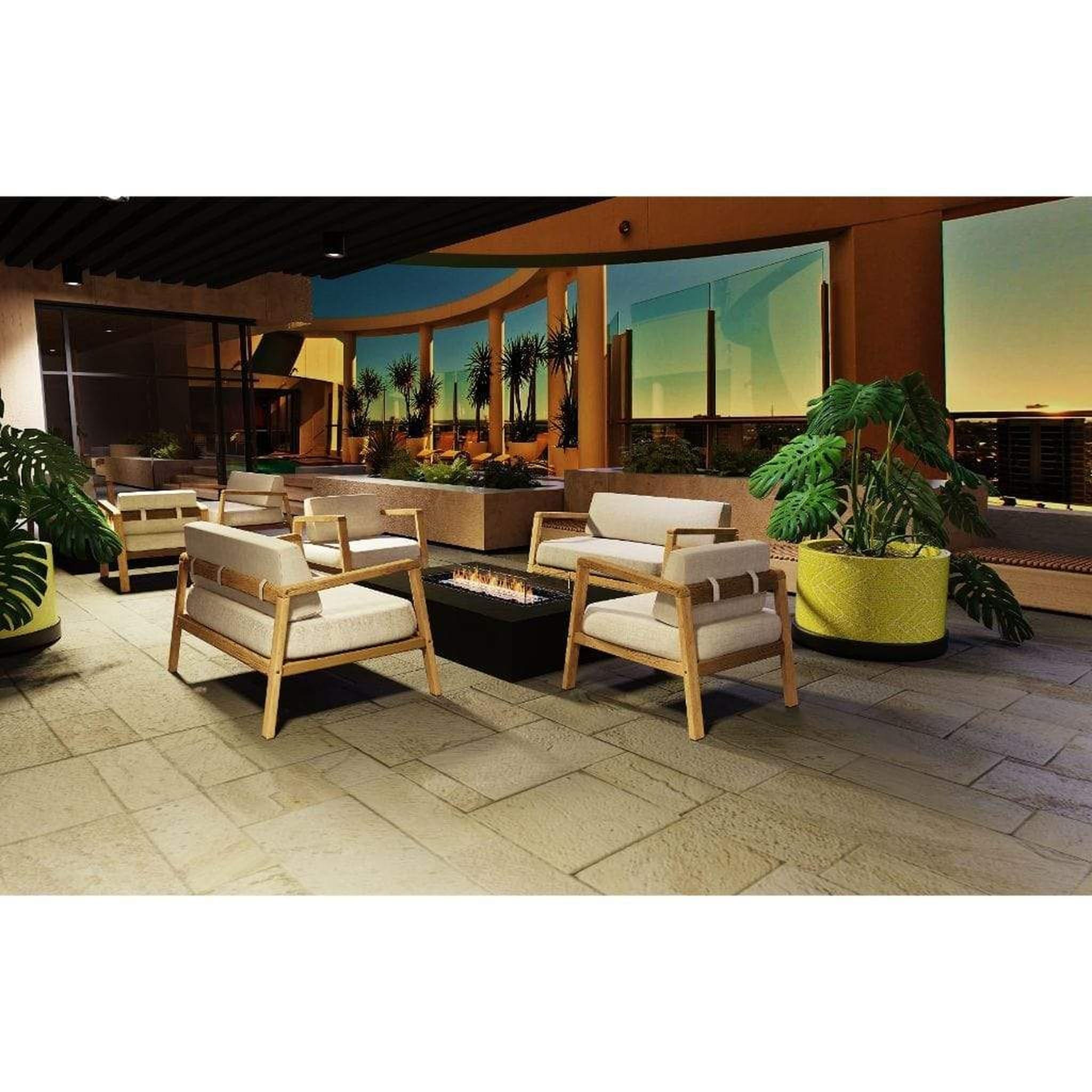 EcoSmart Fire 65" Wharf 65 Outdoor Fire Pit Table with Gas LP/NG Burner – Handcrafted Concrete Design by Mad Design Group