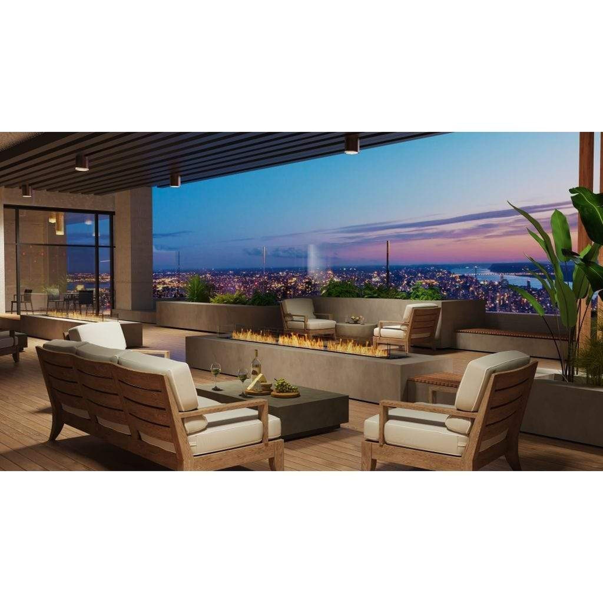 EcoSmart Fire 71" Flex 68BN Bench See-Through Ethanol Fireplace Insert by Mad Design Group