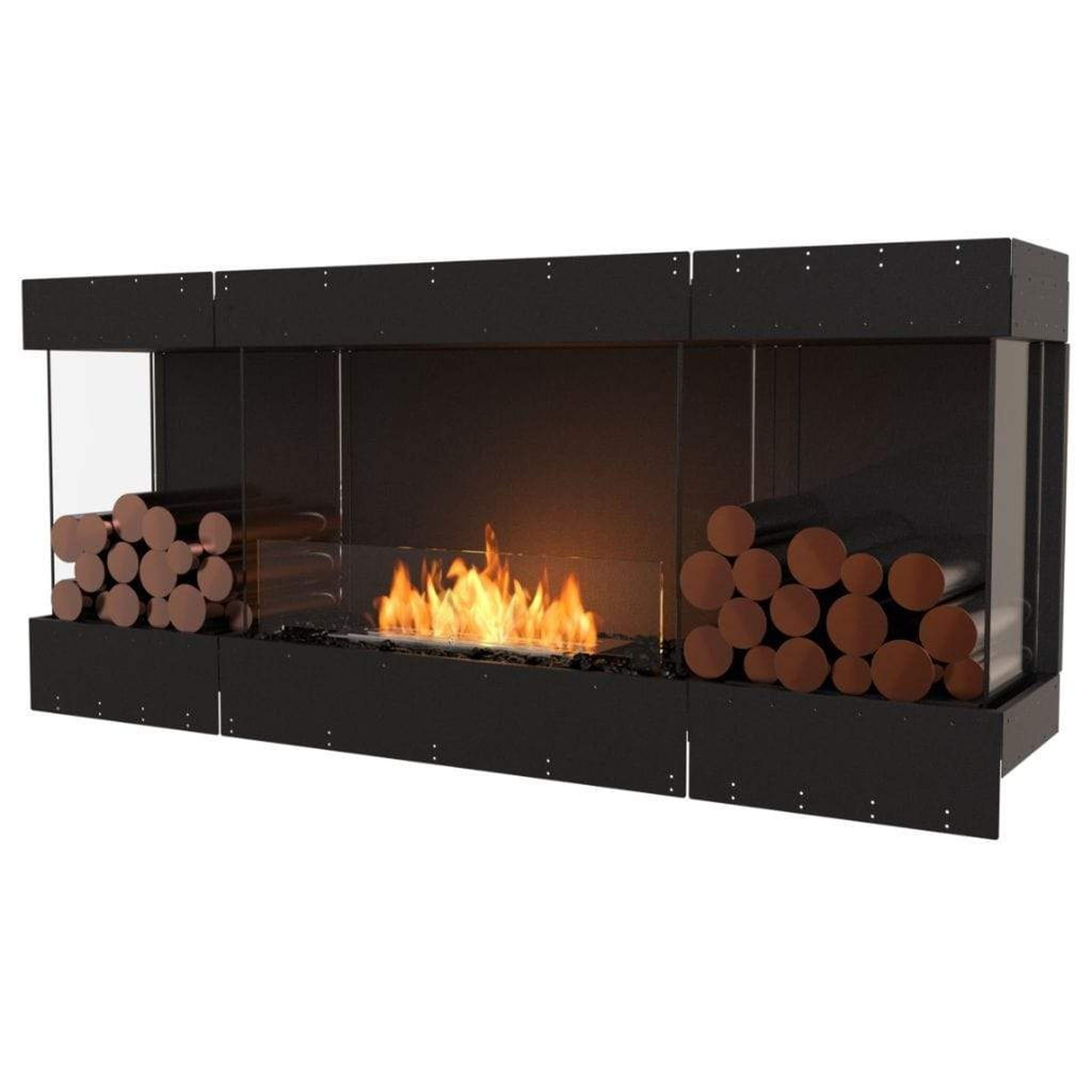 EcoSmart Fire 71" Flex 68BY Bay Ethanol Fireplace Insert with Decorative Box and Adjustable Flame by Mad Design Group