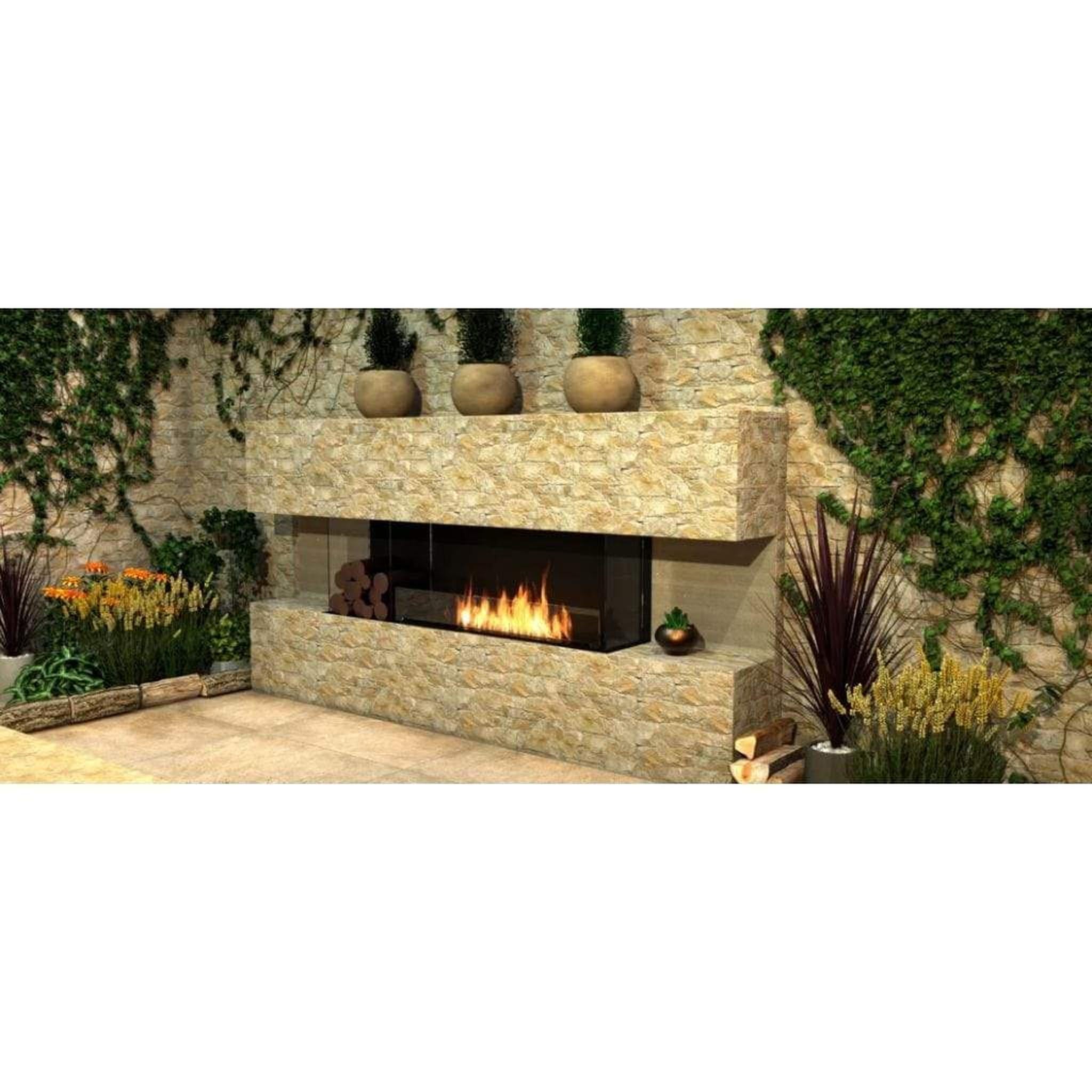 EcoSmart Fire 71" Flex 68BY Bay Ethanol Fireplace Insert with Decorative Box and Adjustable Flame by Mad Design Group