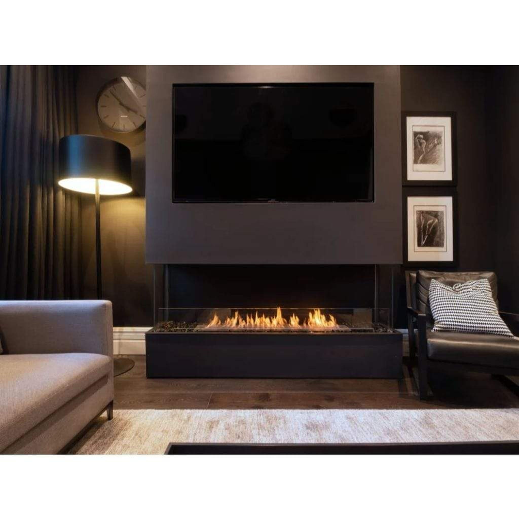 EcoSmart Fire 71" Flex 68BY Bay Ethanol Fireplace Insert with Decorative Box and Adjustable Flame by Mad Design Group