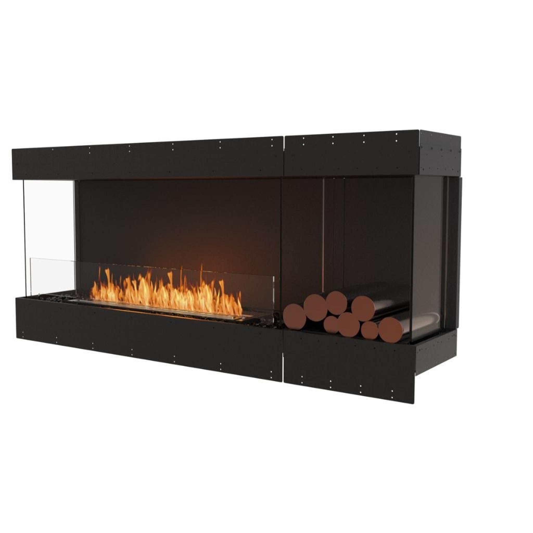 EcoSmart Fire 71" Flex 68BY Bay Ethanol Fireplace Insert with Decorative Box and Adjustable Flame by Mad Design Group
