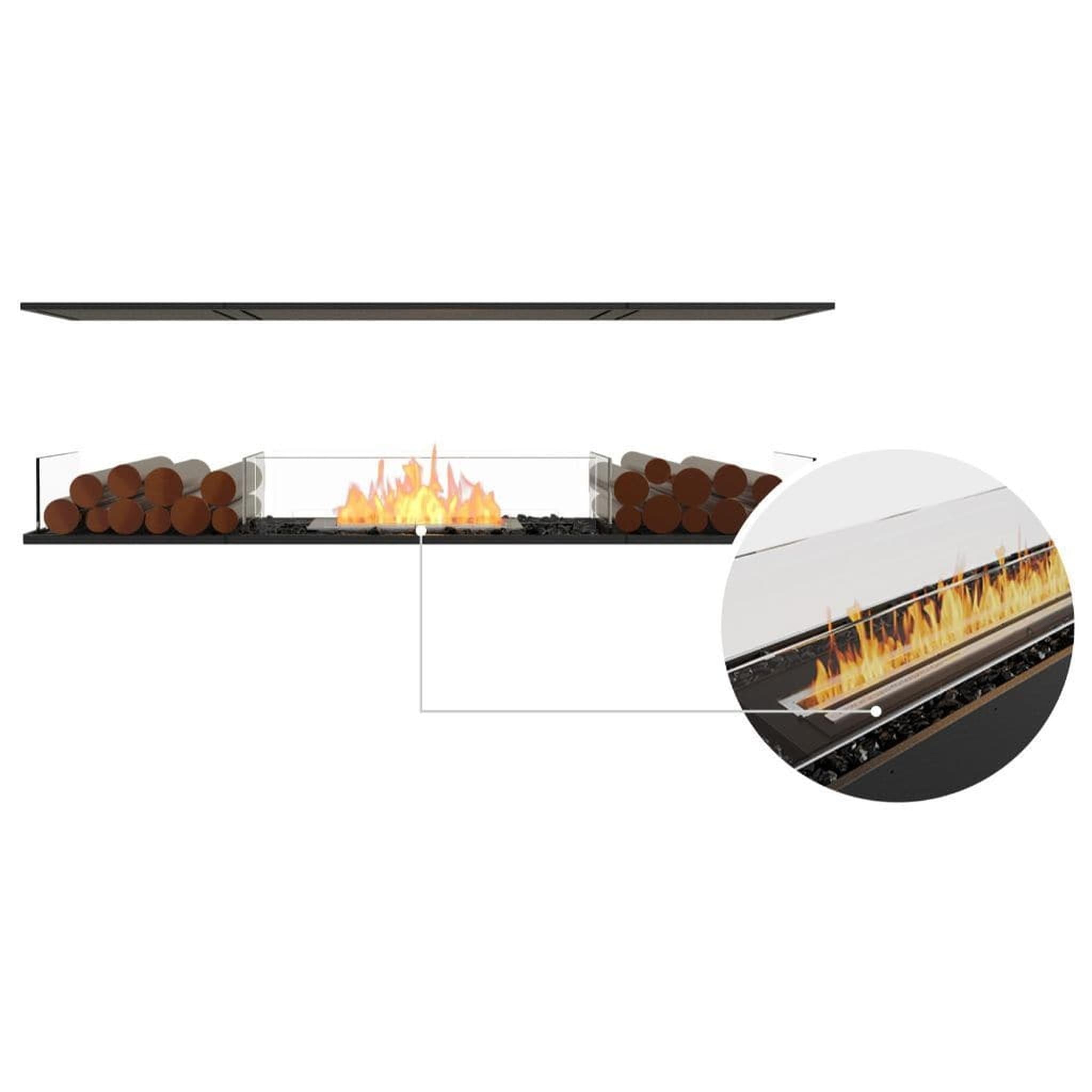 EcoSmart Fire 71" Flex 68IL Island Ethanol Fireplace Insert with Decorative Box and Adjustable Flame by Mad Design Group