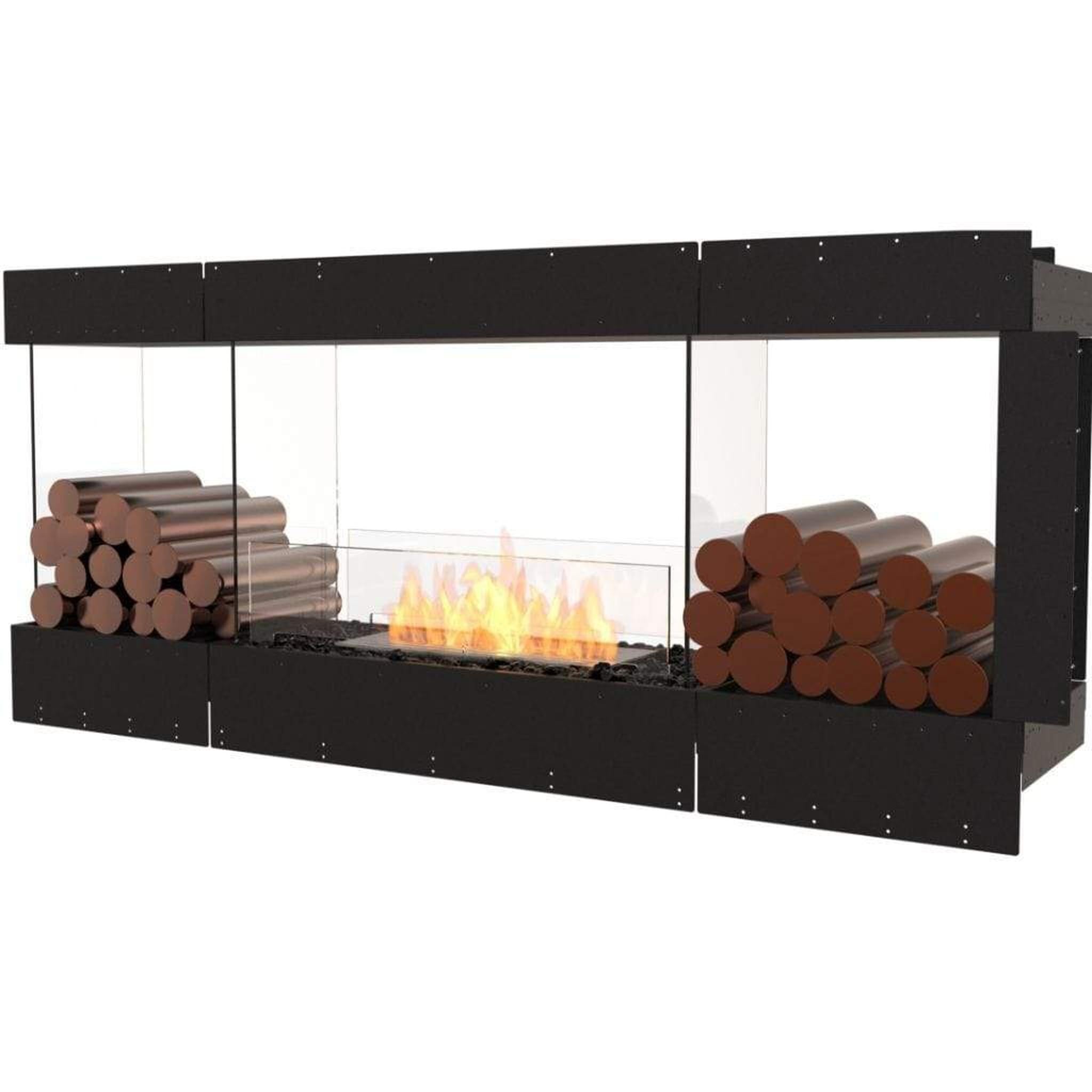EcoSmart Fire 73" Flex 68PN Peninsula Ethanol Fireplace Insert with Decorative Box and Adjustable Flame by Mad Design Group