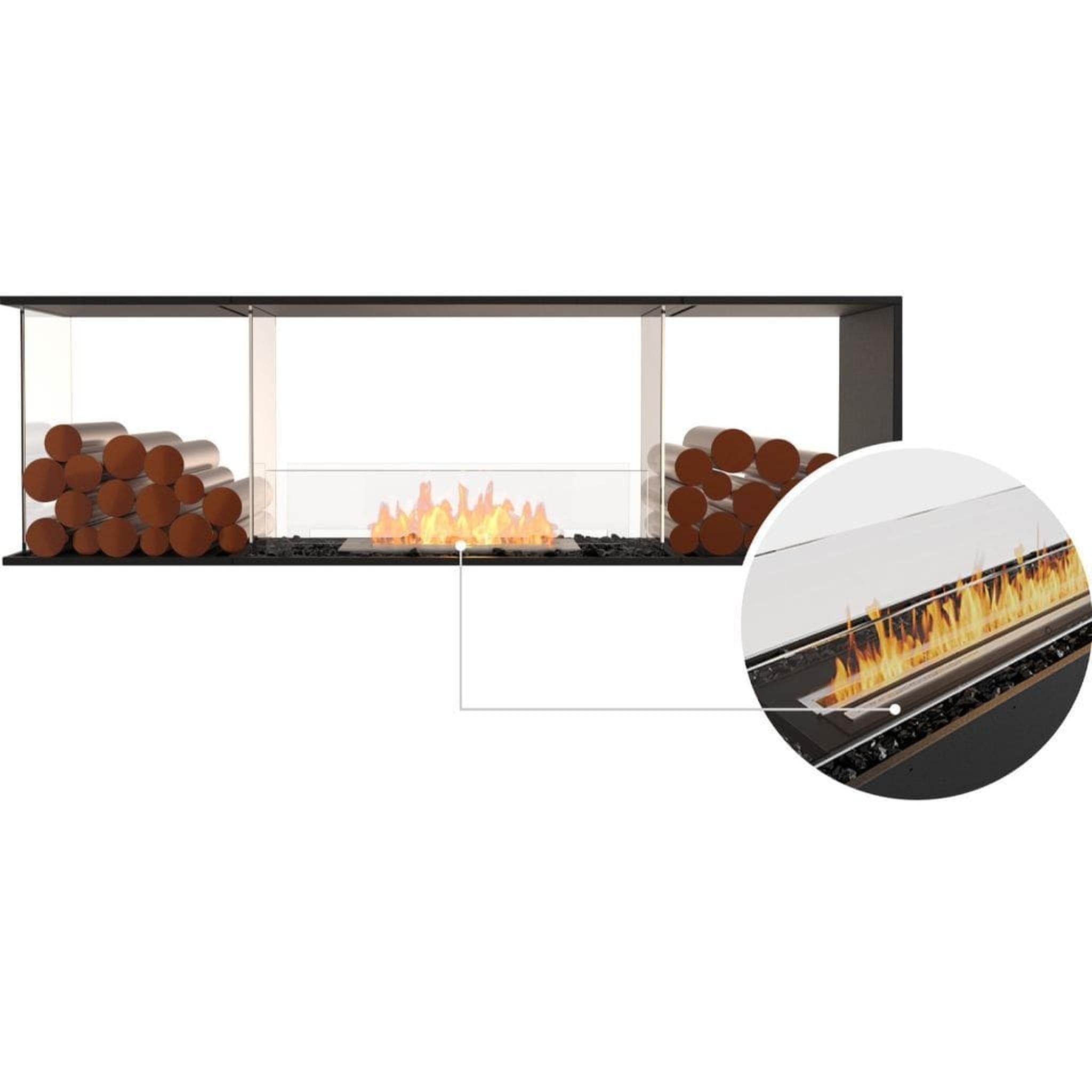 EcoSmart Fire 73" Flex 68PN Peninsula Ethanol Fireplace Insert with Decorative Box and Adjustable Flame by Mad Design Group