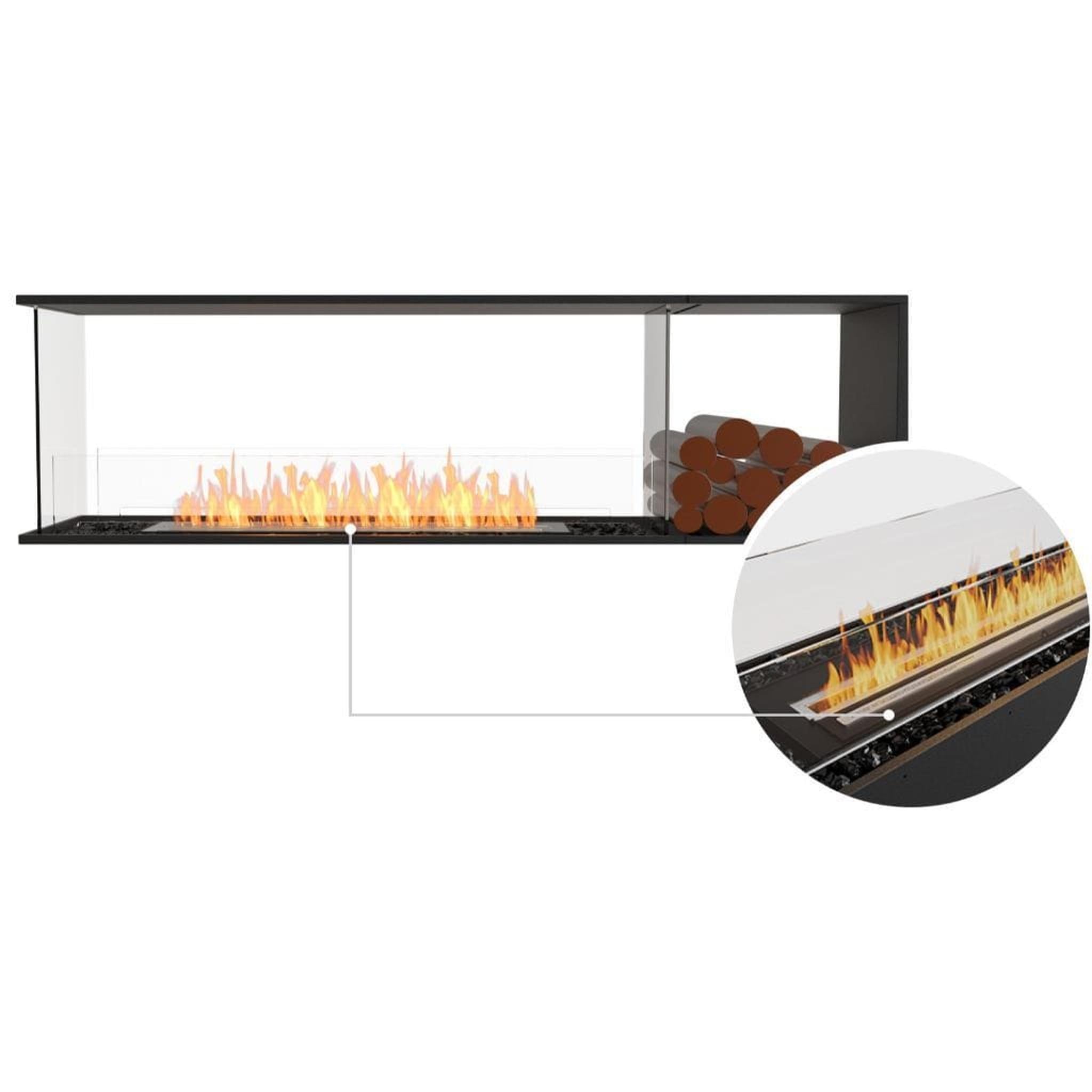 EcoSmart Fire 73" Flex 68PN Peninsula Ethanol Fireplace Insert with Decorative Box and Adjustable Flame by Mad Design Group