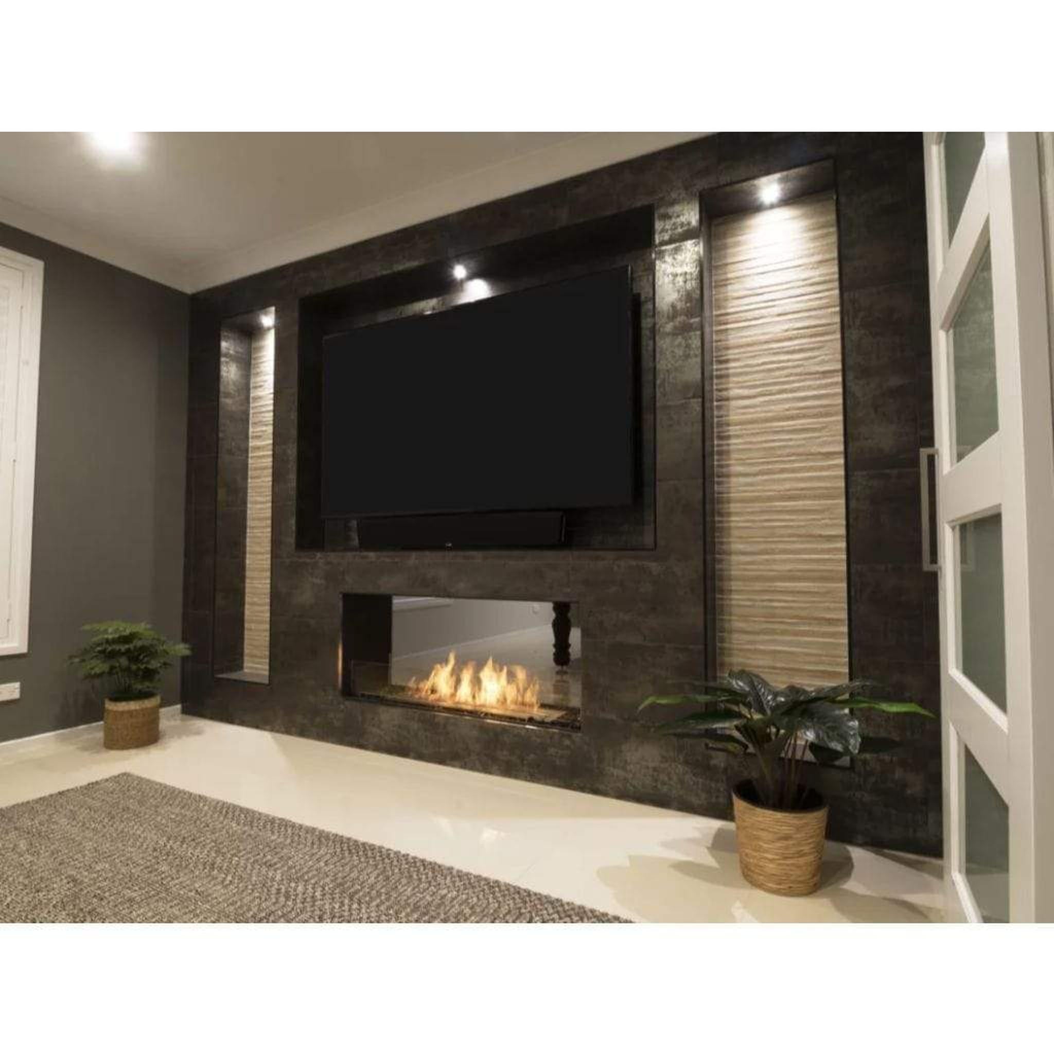 EcoSmart Fire 76" Flex 68DB Double Sided Ethanol Fireplace Insert with Decorative Box and Adjustable Flame by Mad Design Group