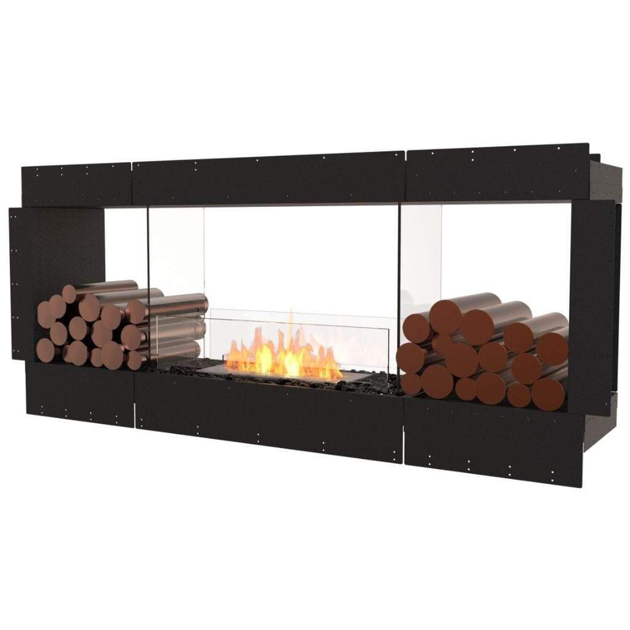 EcoSmart Fire 76" Flex 68DB Double Sided Ethanol Fireplace Insert with Decorative Box and Adjustable Flame by Mad Design Group